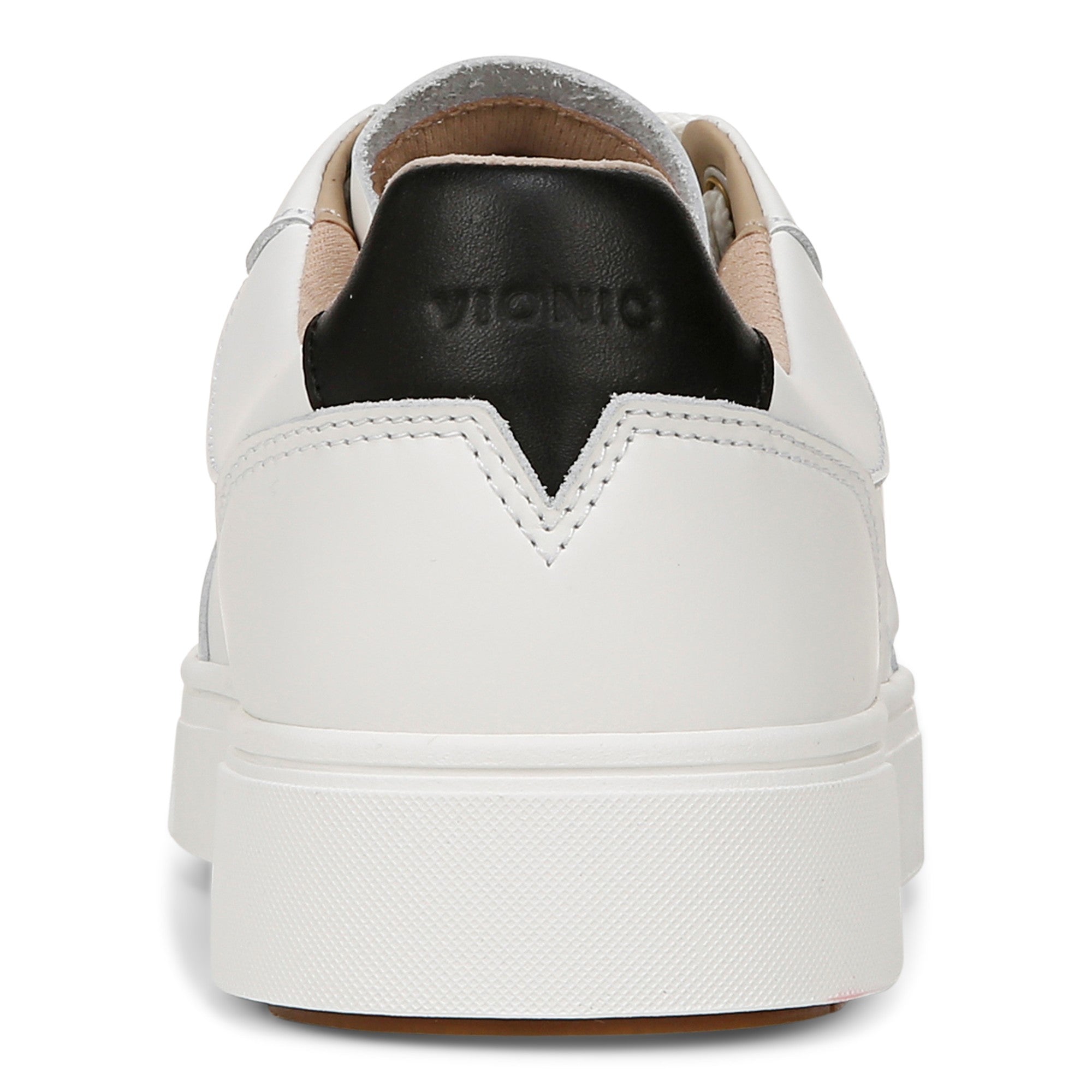 Vionic Kimmie Court - Women's Casual Leather Lace-up Orthotic Shoe - White - Back