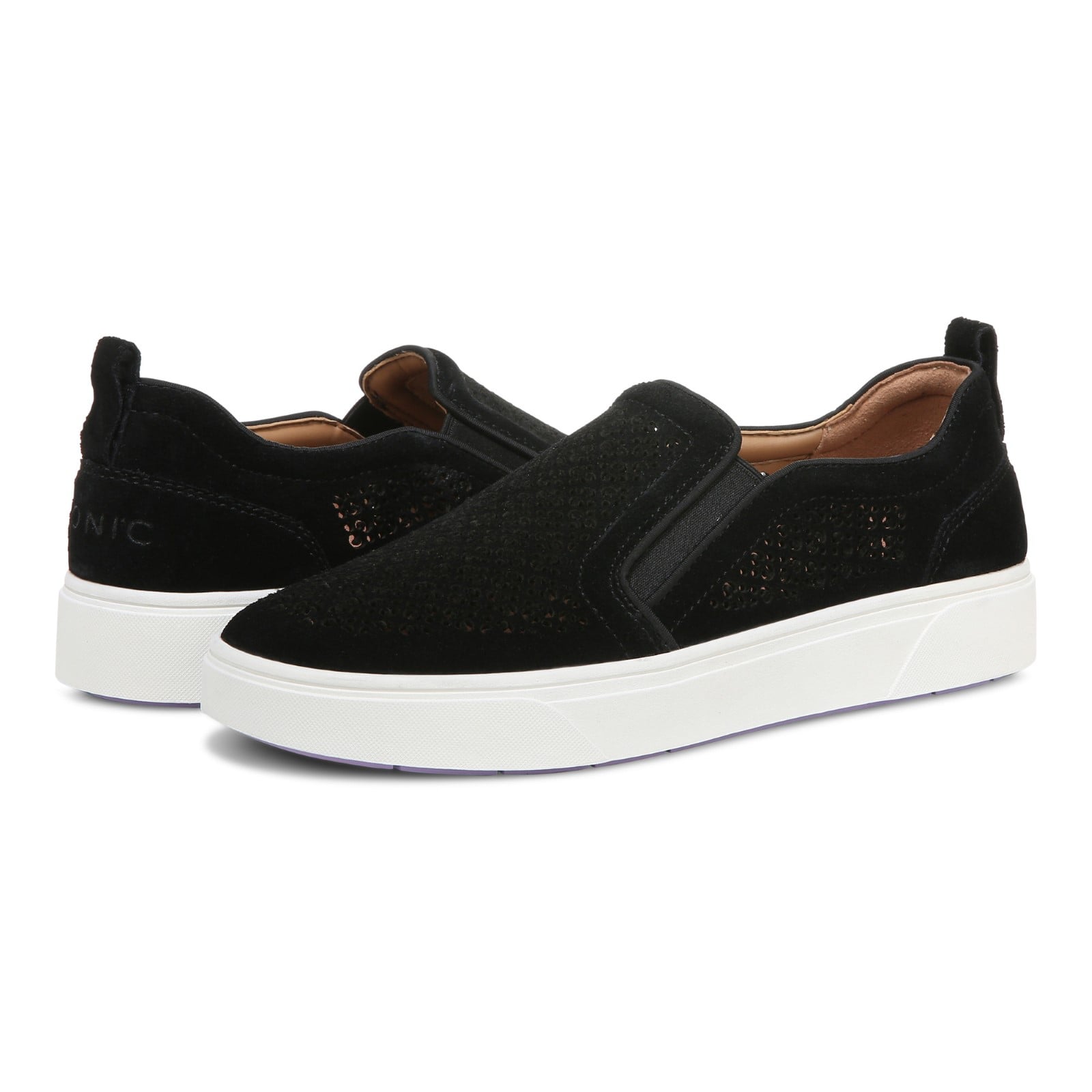 Vionic Kimmie Perf Womens Slip On/Loafer/Moc Casual - Black - pair left angle