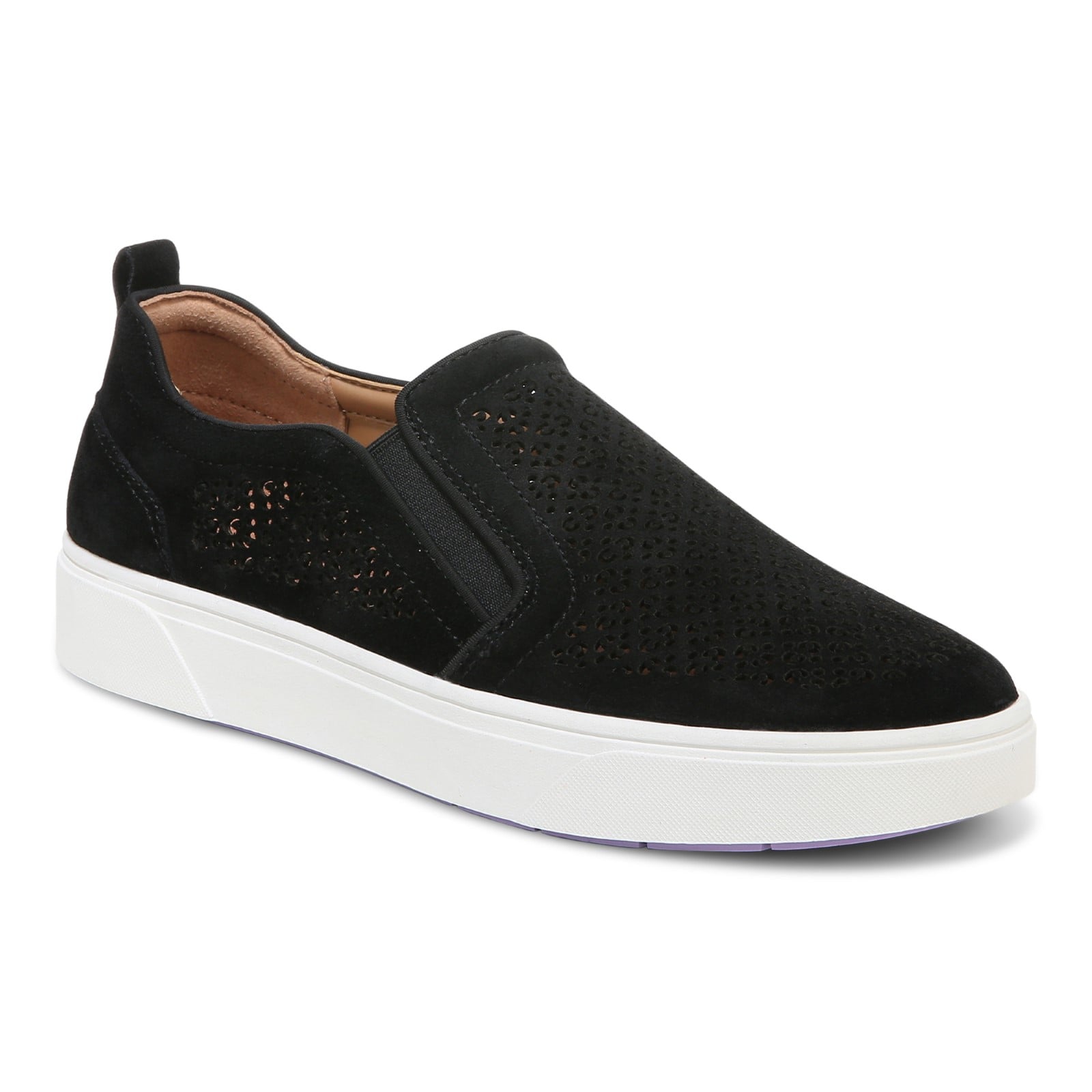 Vionic Kimmie Perf Women's Slip On Supportive Sneaker in Black