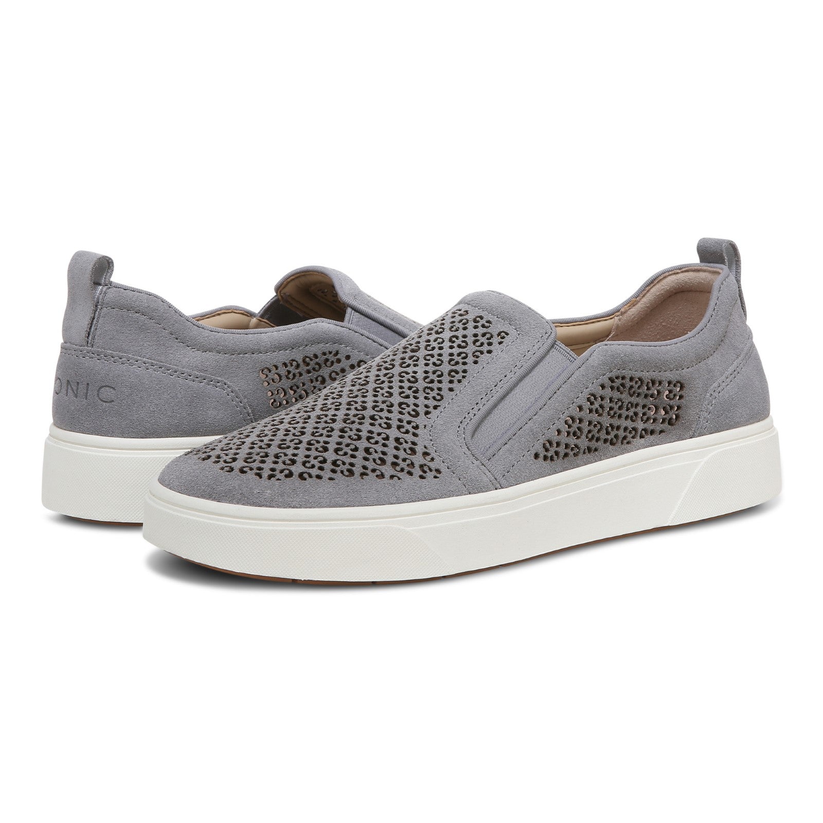 Vionic Kimmie Perf Womens Slip On/Loafer/Moc Casual - Slate - pair left angle