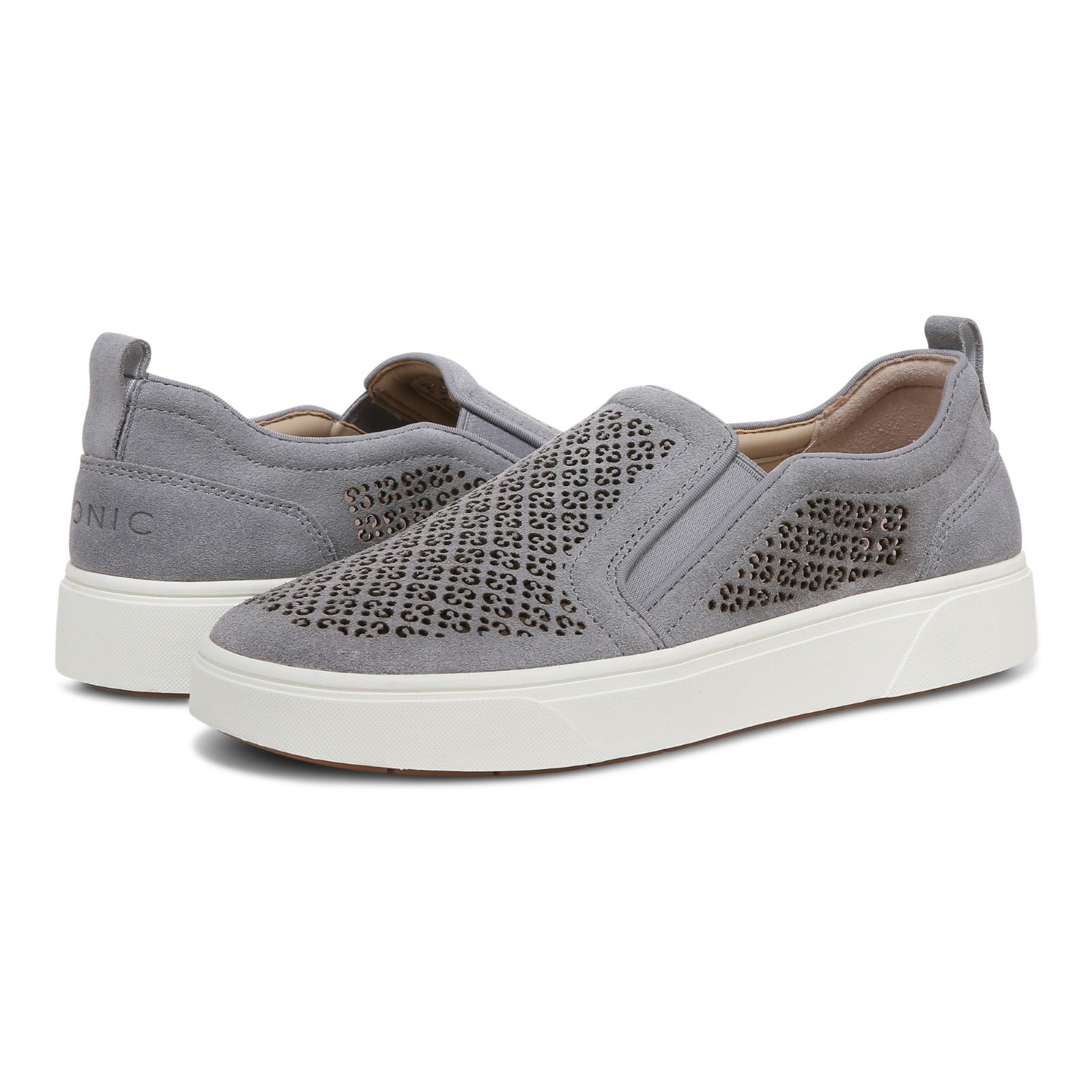 Vionic Kimmie Perf Womens Slip On/Loafer/Moc Casual - Slate - pair left angle