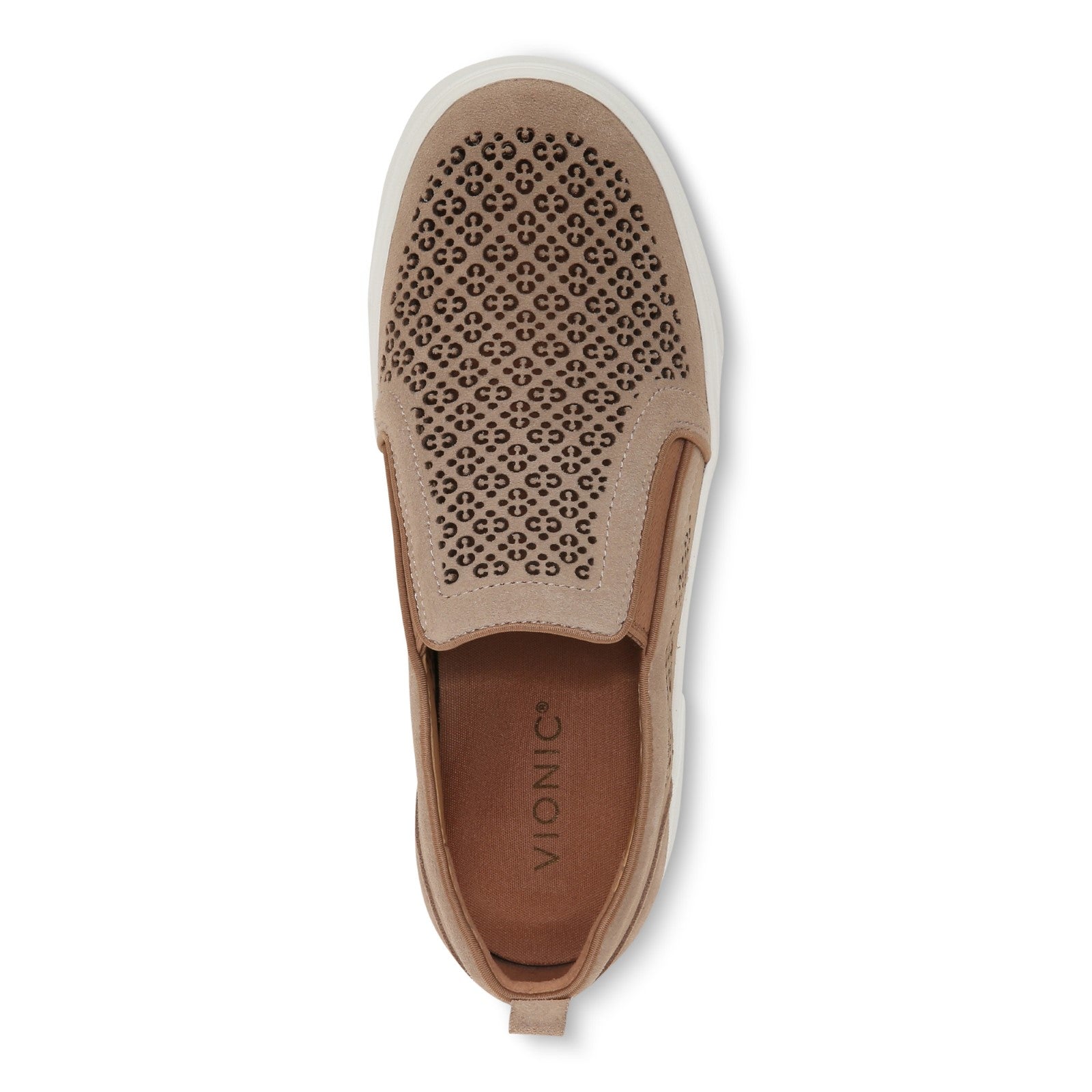 Vionic Kimmie Perf Womens Slip On/Loafer/Moc Casual - Wheat Suede/Rose Suede - Top