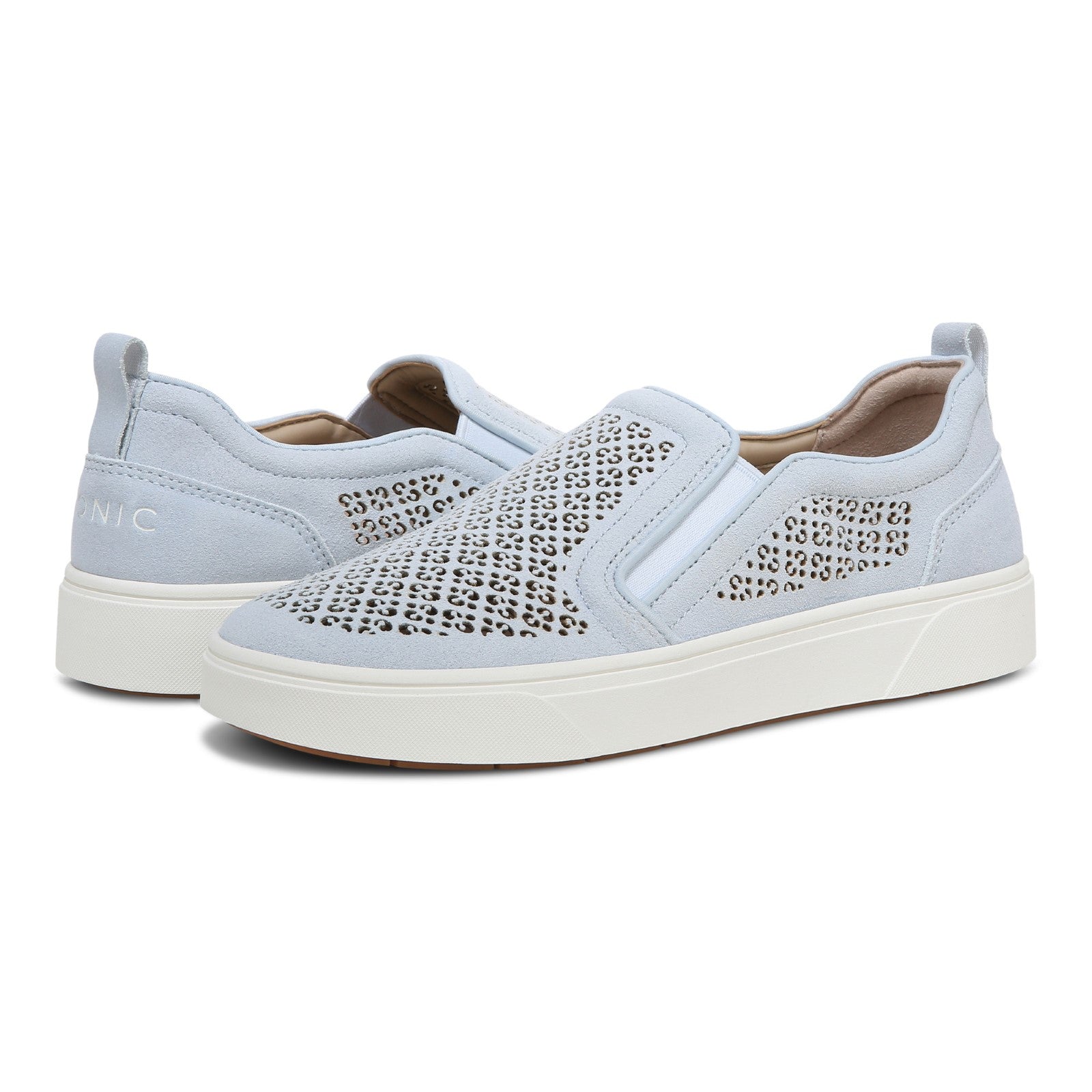 Vionic Kimmie Perf Womens Slip On/Loafer/Moc Casual - Ballad Blue - pair left angle