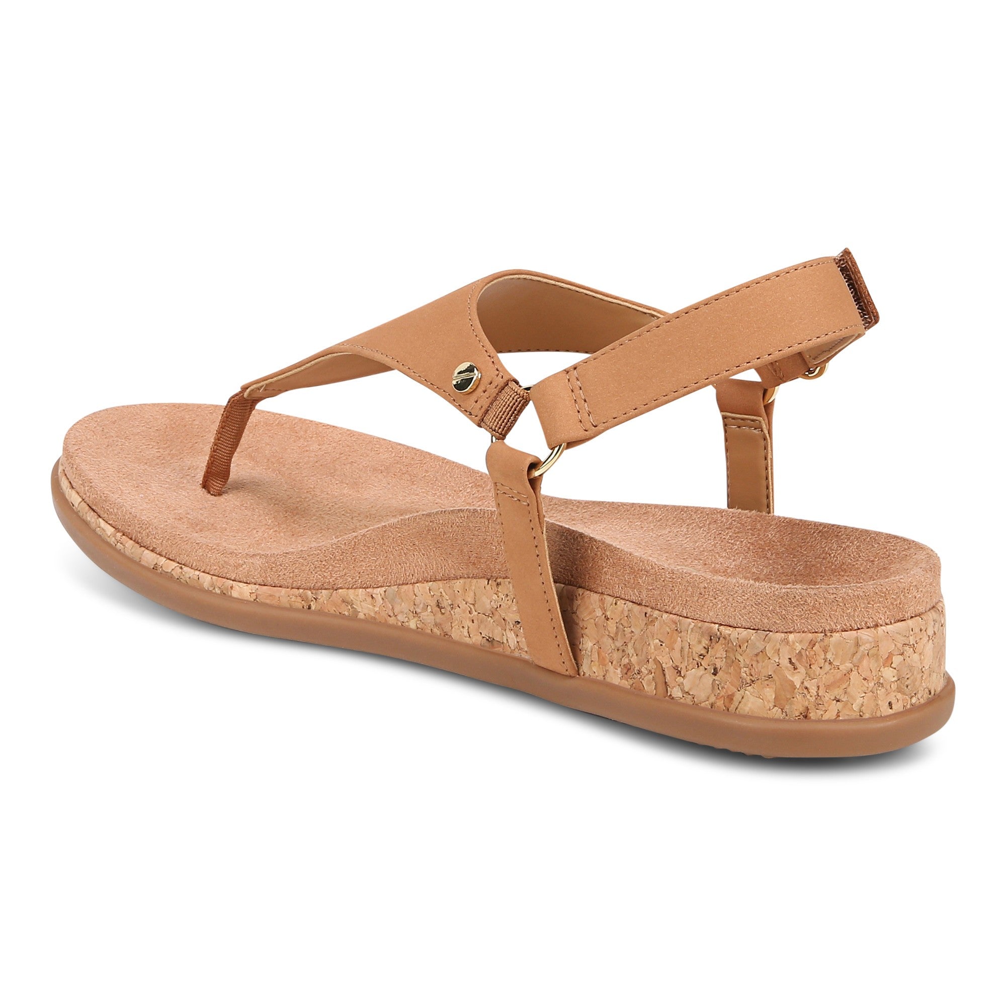 Vionic Kirra II Women's Toe Post Sling Back Arch Supportive Sandal - Camel - Back angle