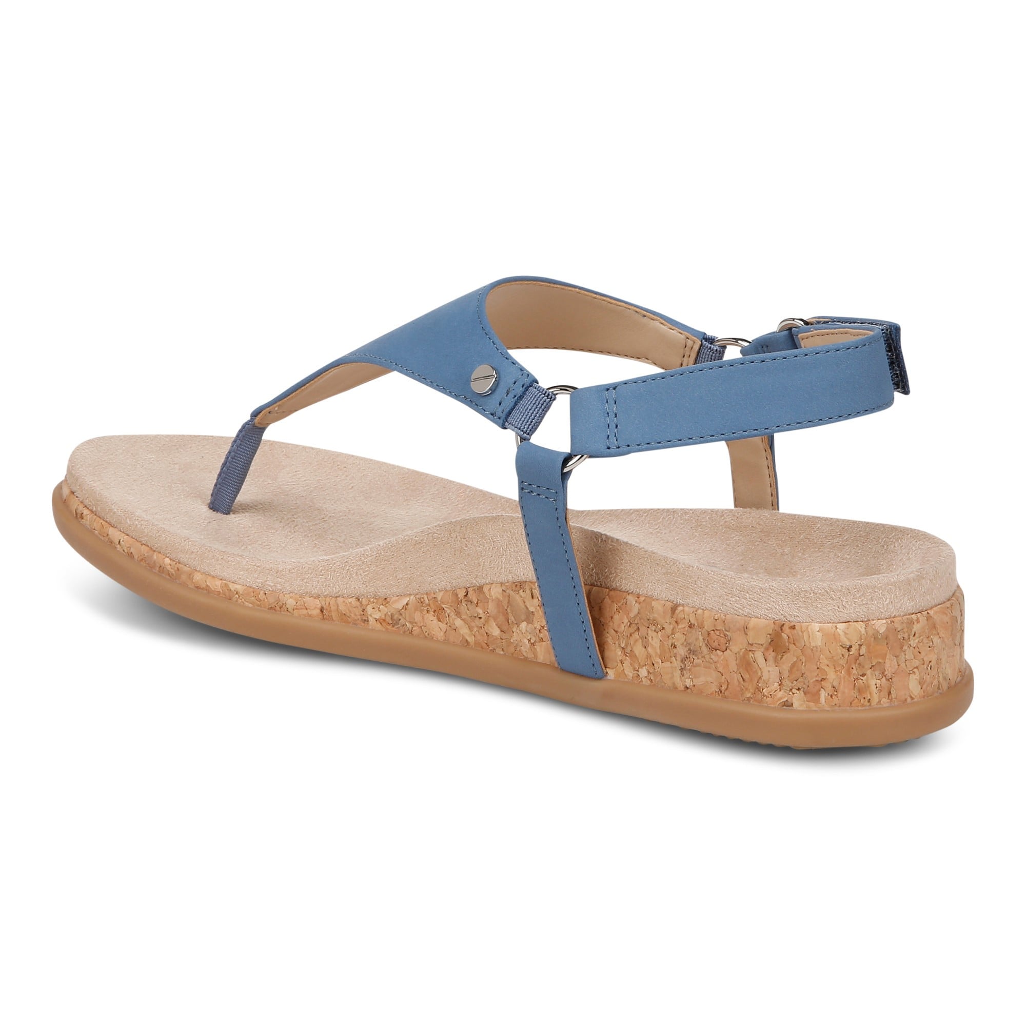 Vionic Kirra II Women's Toe Post Sling Back Arch Supportive Sandal - Captains Blue - Back angle