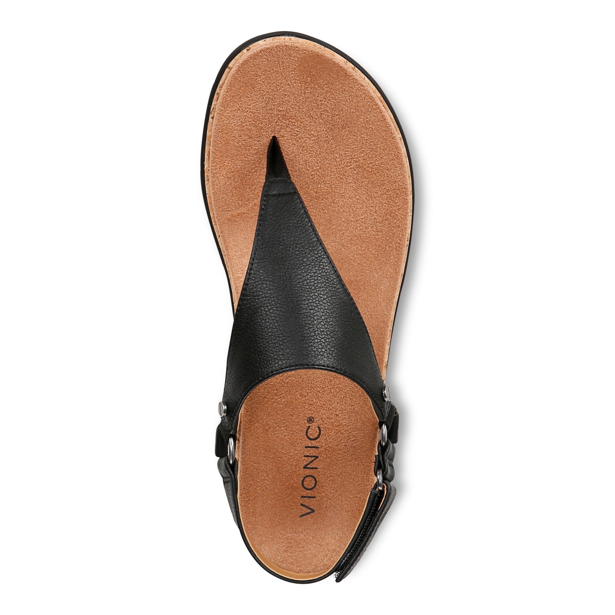 Vionic Kirra II Women's Toe Post Sling Back Arch Supportive Sandal - Black - Top