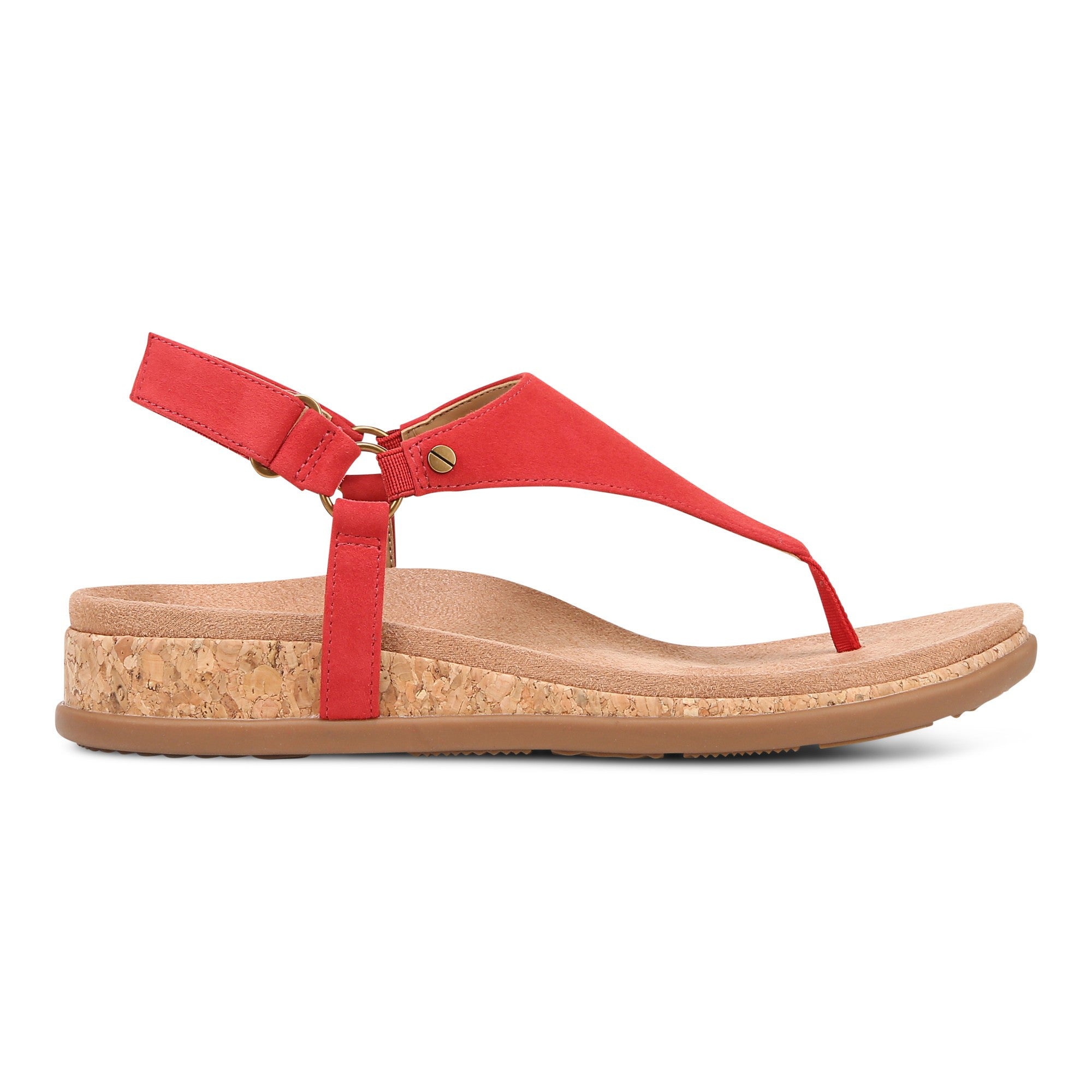 Vionic Kirra II Women's Toe Post Sling Back Arch Supportive Sandal - Red - Right side