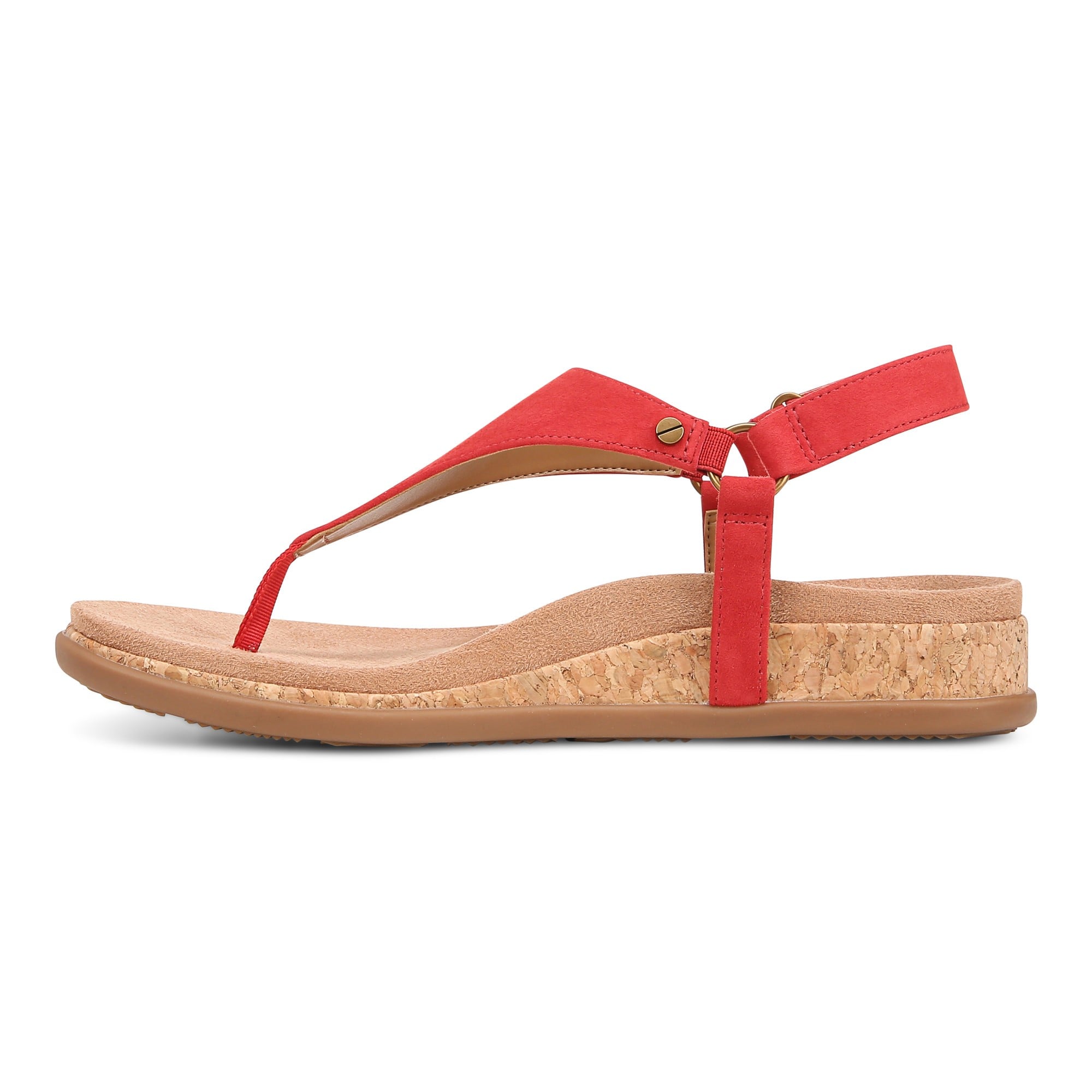 Vionic Kirra II Women's Toe Post Sling Back Arch Supportive Sandal - Red - Left Side