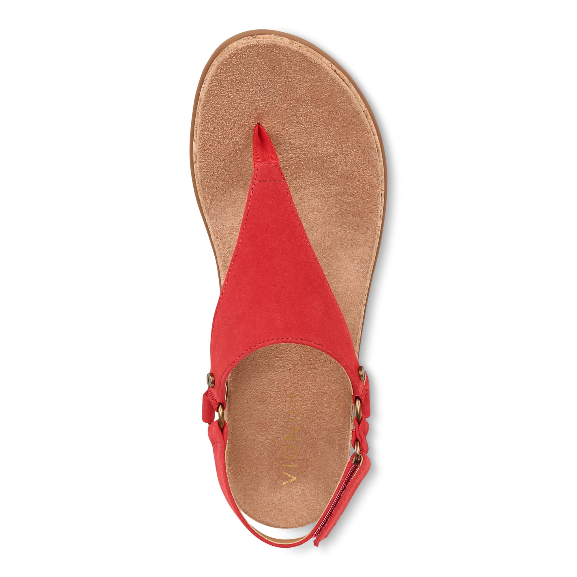 Vionic Kirra II Women's Toe Post Sling Back Arch Supportive Sandal - Red - Top