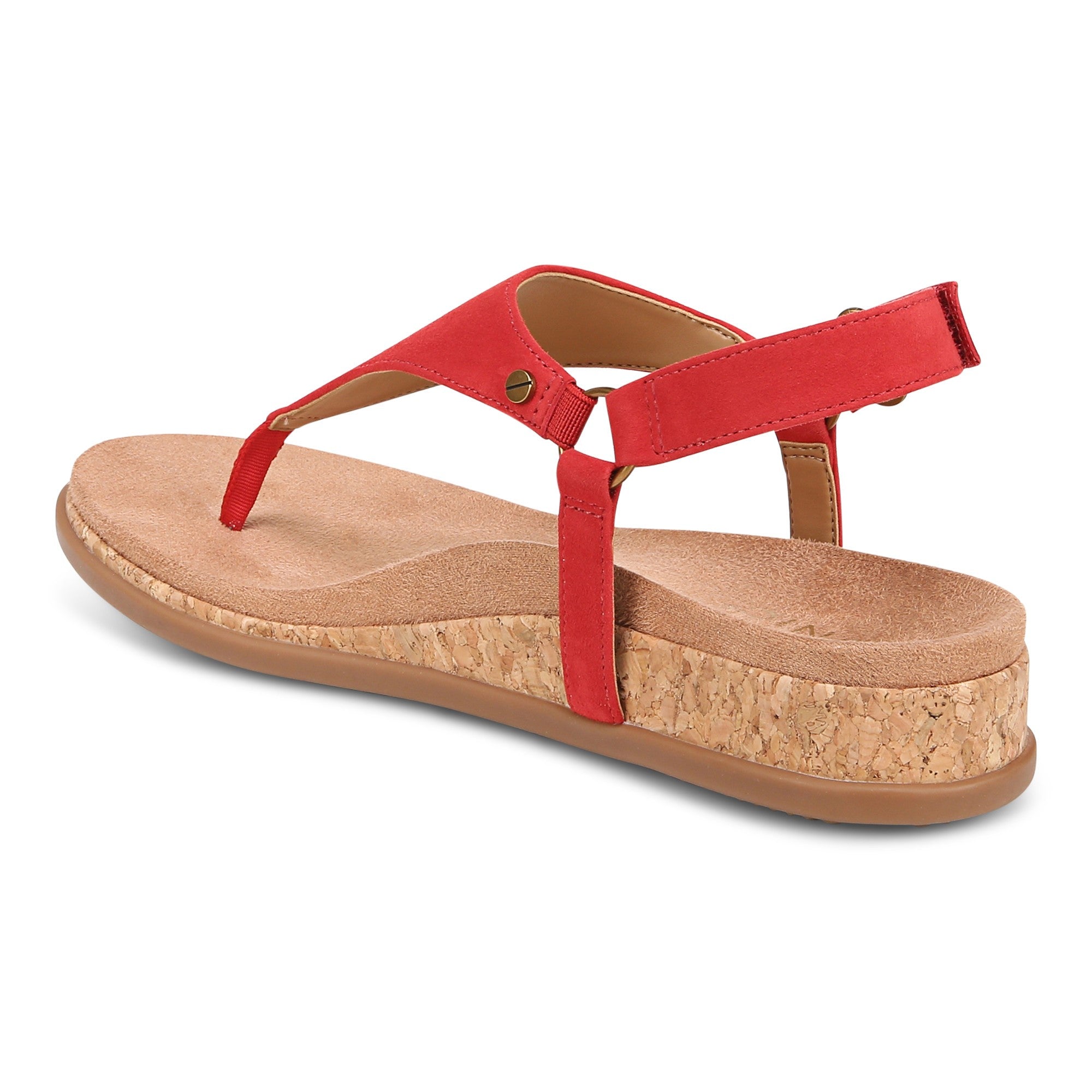 Vionic Kirra II Women's Toe Post Sling Back Arch Supportive Sandal - Red - Back angle