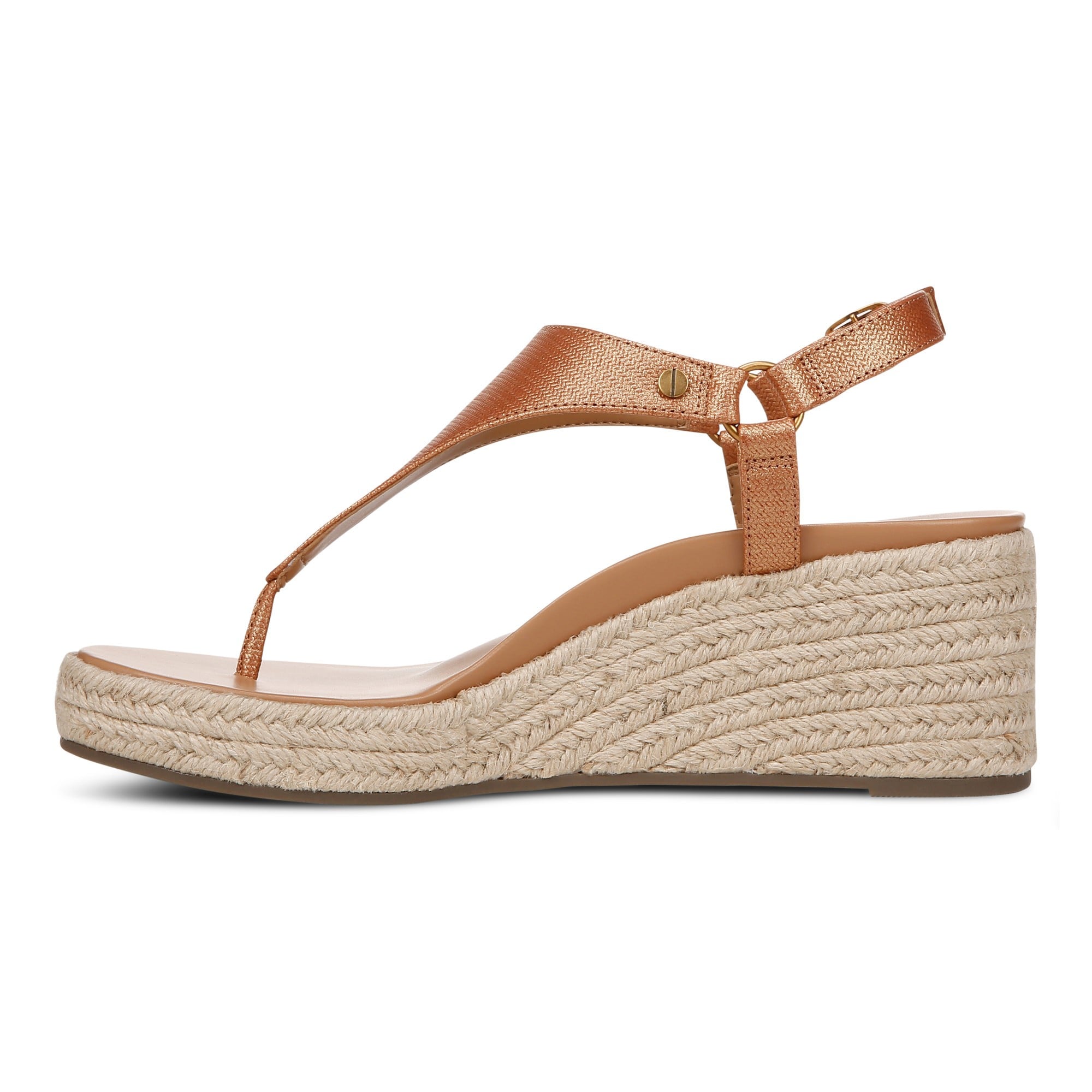 Vionic Kirra Wedge Women's Supportive Sandal - Argan Brown - Left Side