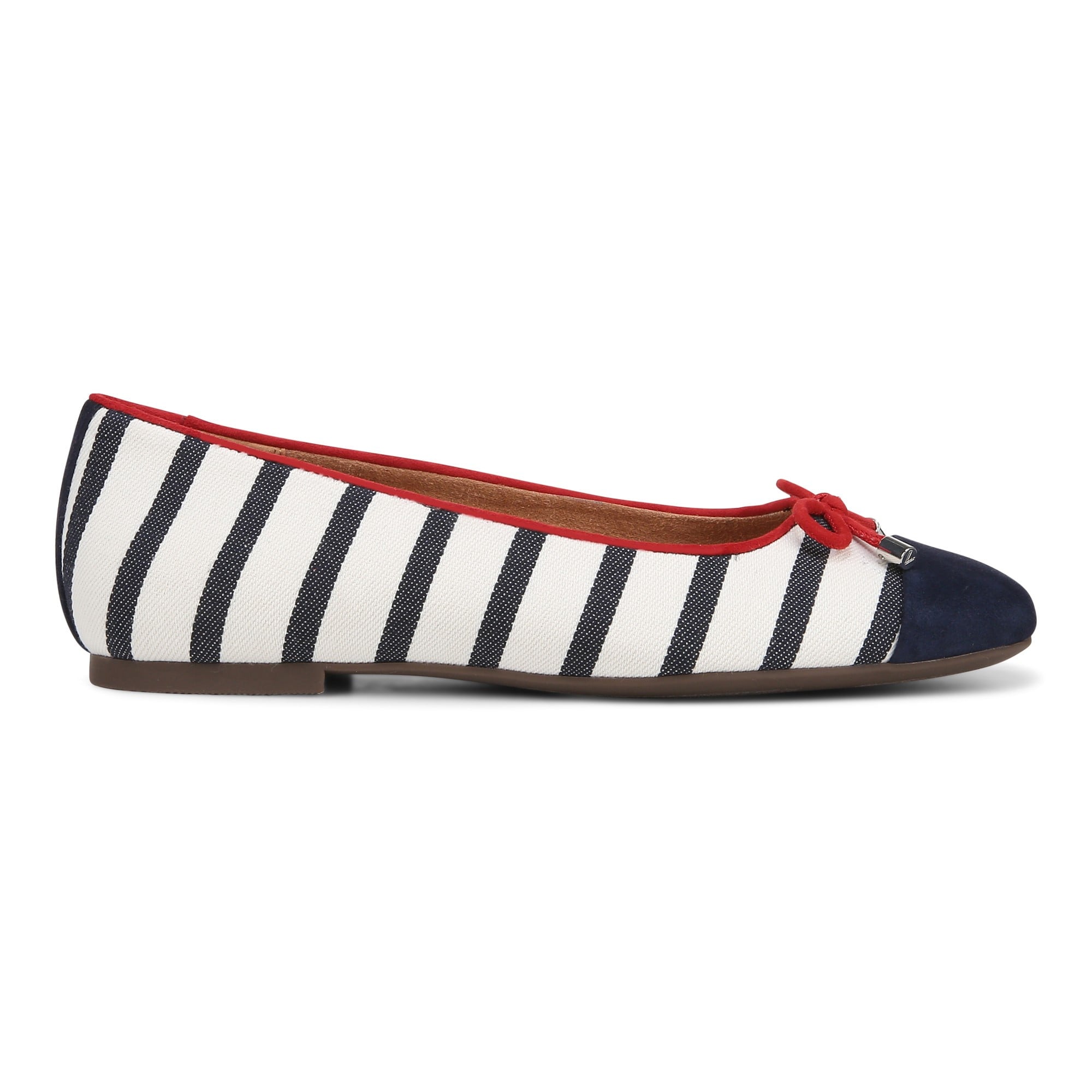 Vionic Klara Women's Ballet Comfort Flat - Navy/white - Right side