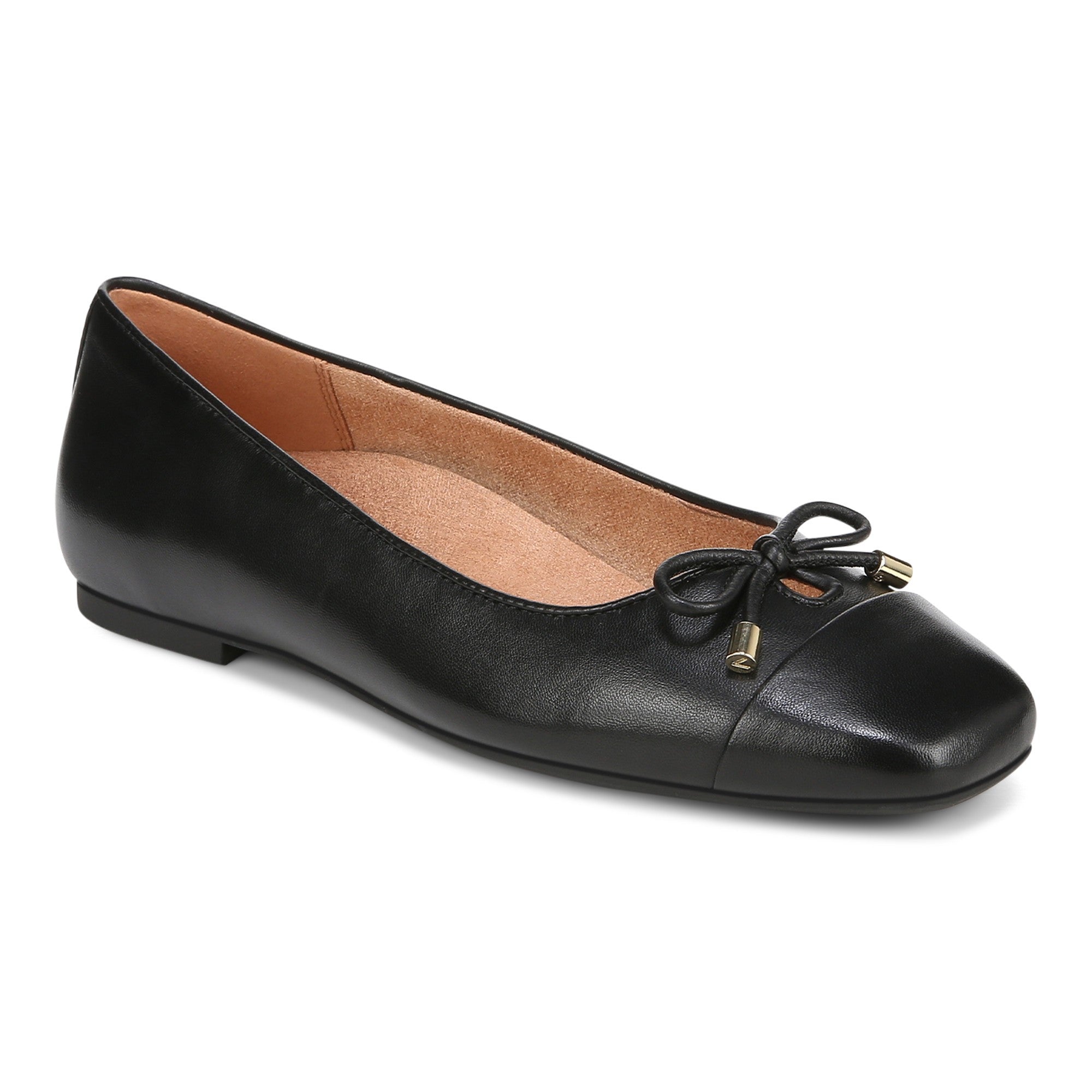 Vionic Klara Women's Ballet Comfort Flat - Black - Angle main