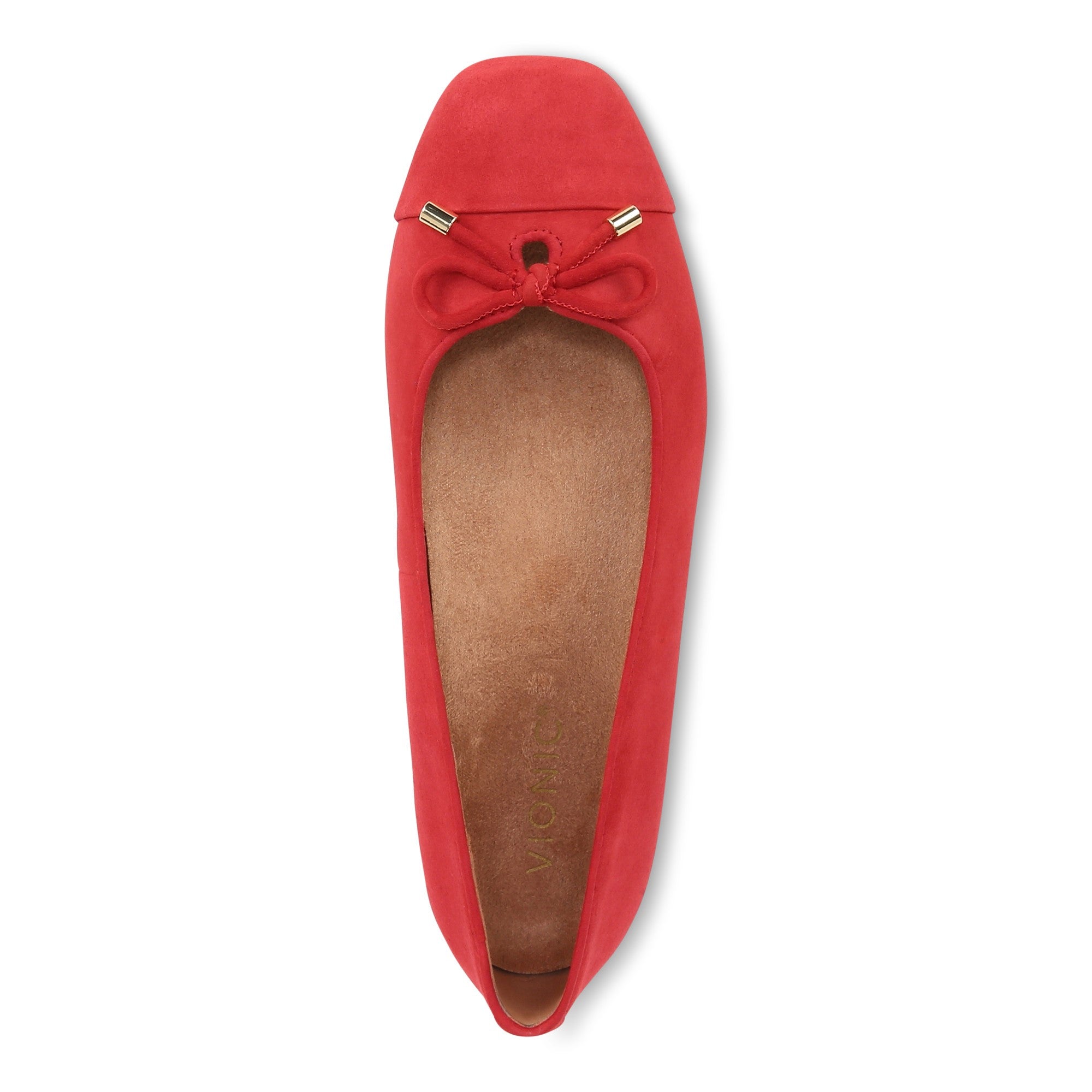 Vionic Klara Women's Ballet Comfort Flat - Red - Top