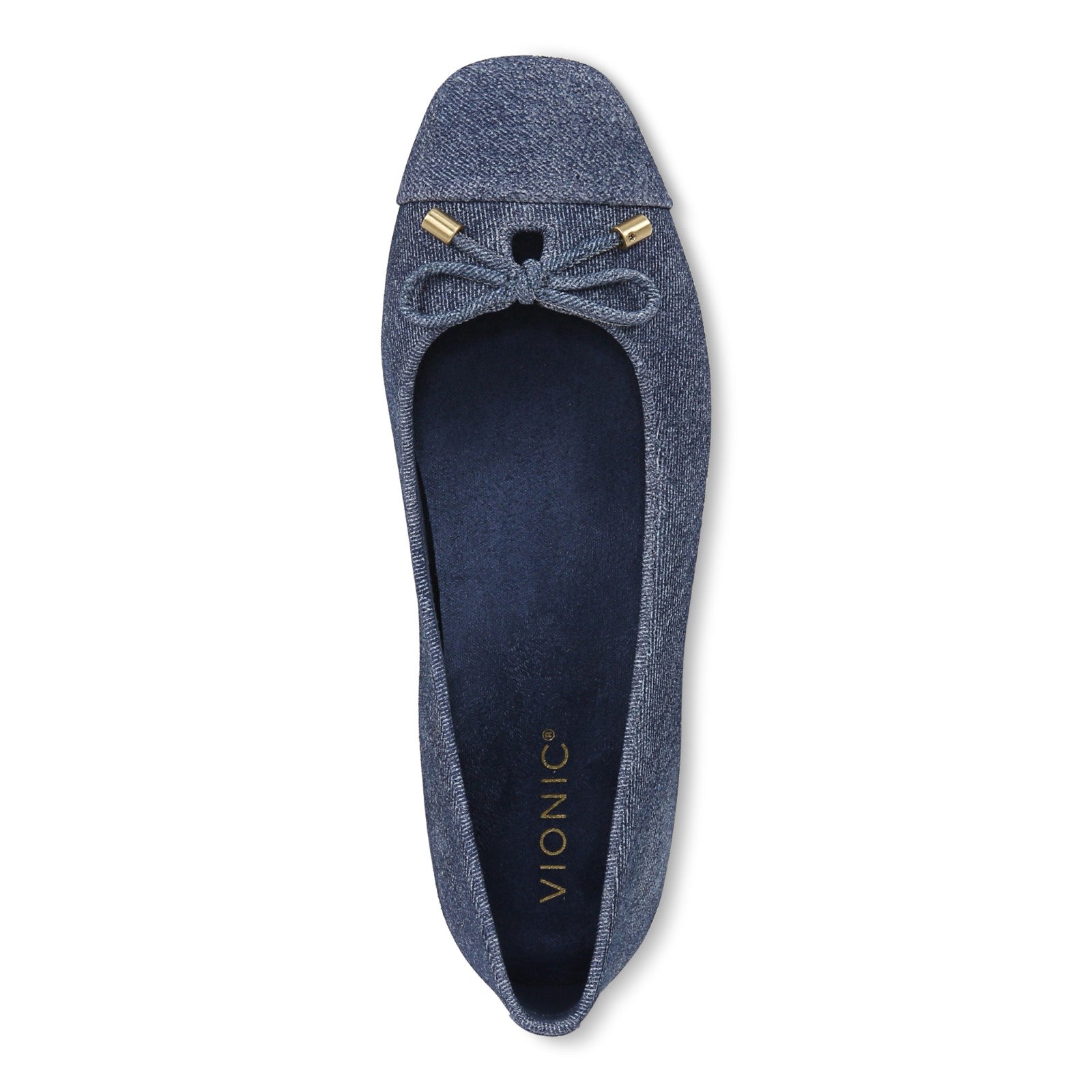 Vionic Klara Women's Ballet Comfort Flat - Denim Blue - Top