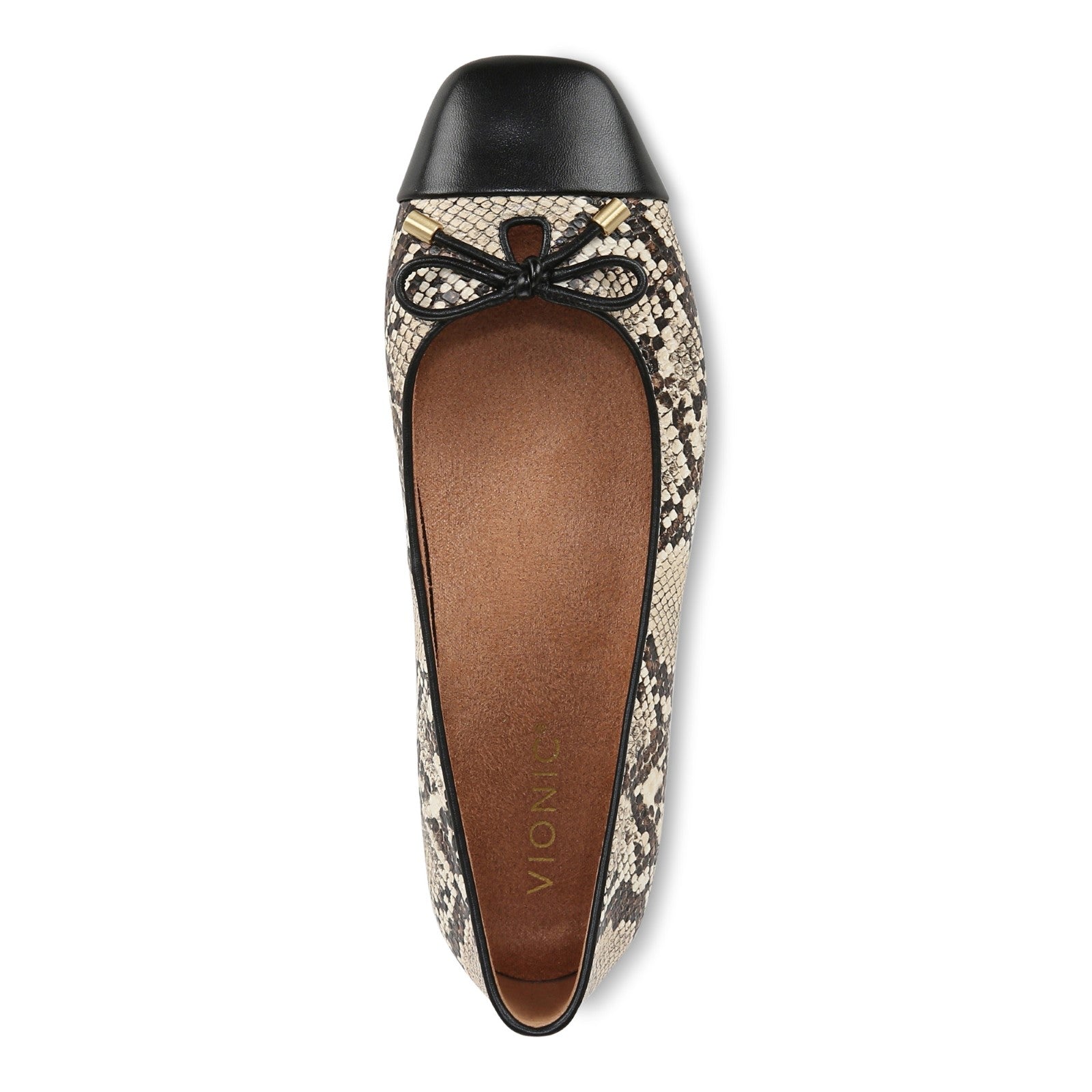 Vionic Klara Women's Ballet Comfort Flat - Ivory Multi - Top
