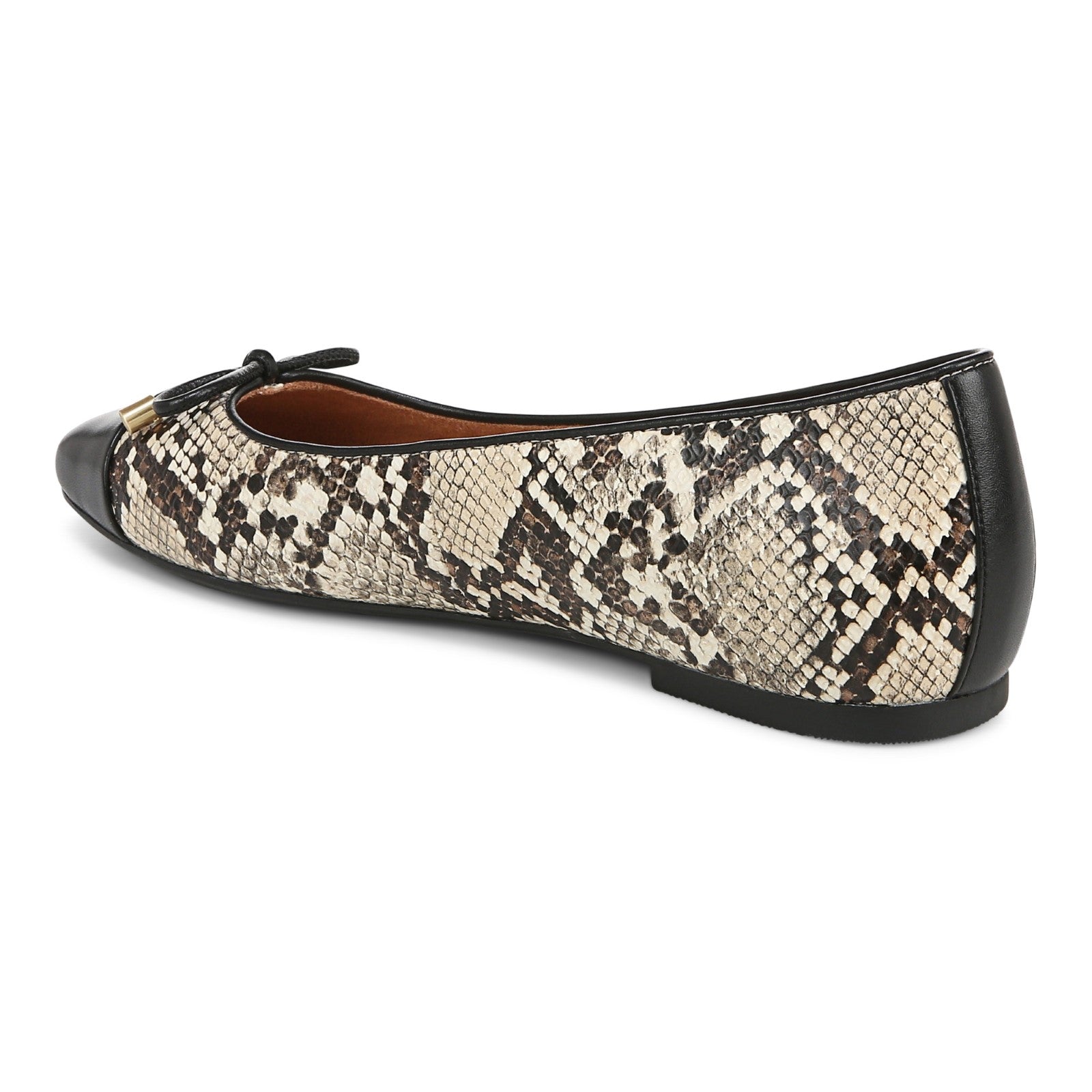 Vionic Klara Women's Ballet Comfort Flat - Ivory Multi - Back angle