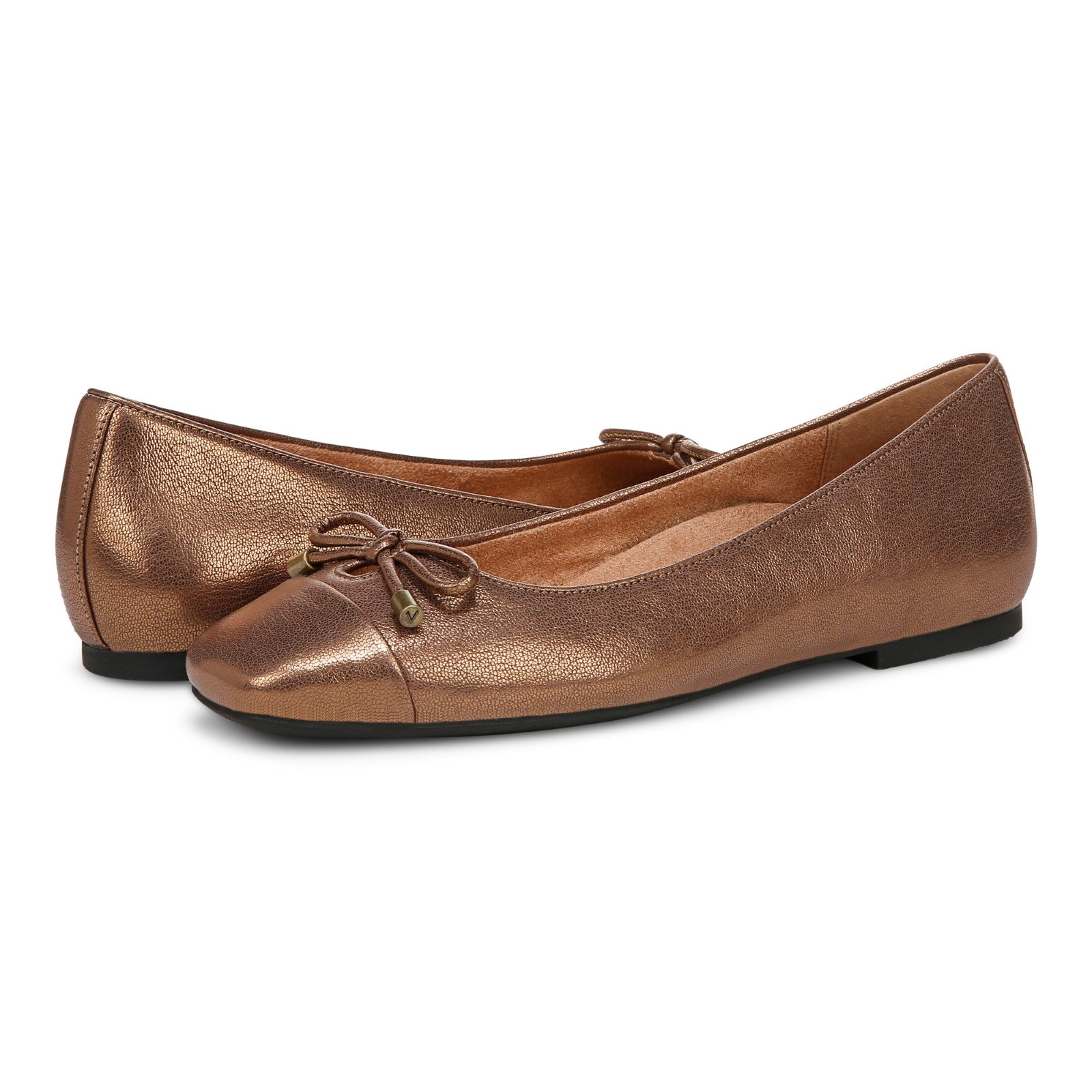 Vionic Klara Women's Ballet Comfort Flat - Bronze - pair left angle