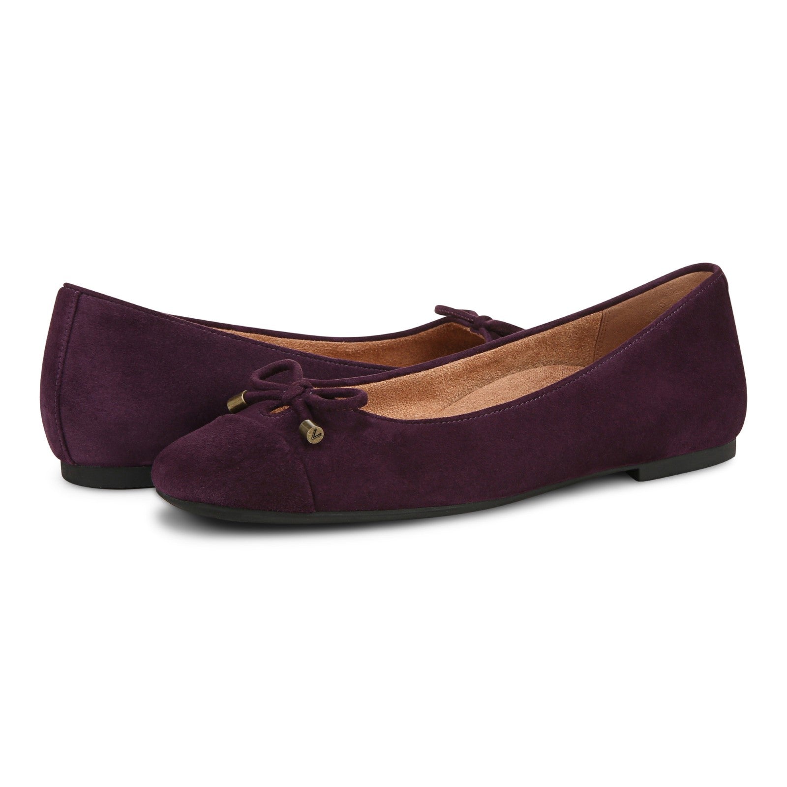 Vionic Klara Women's Ballet Comfort Flat - Winter Plum - pair left angle