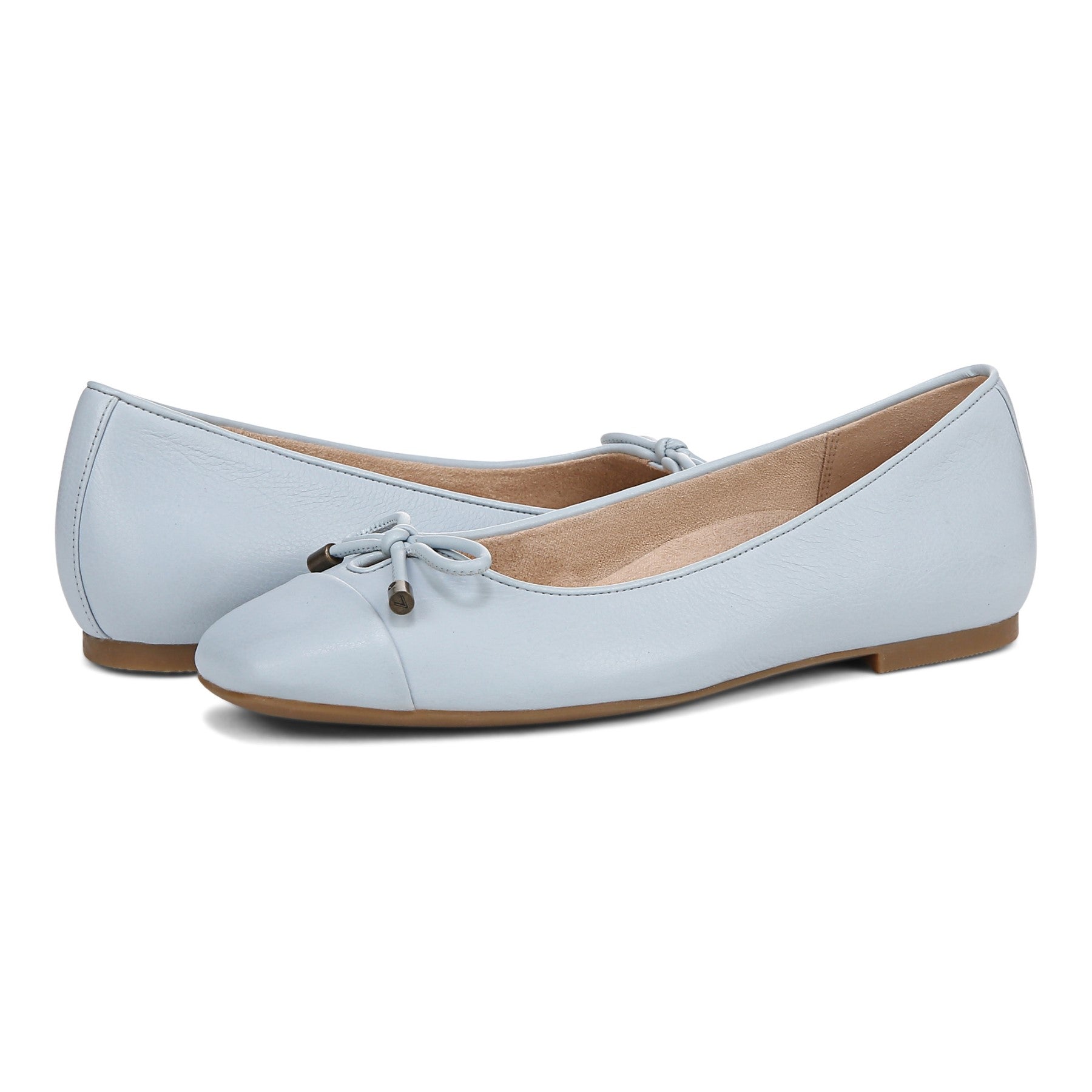 Vionic Klara Women's Ballet Comfort Flat - Blue Mist - pair left angle