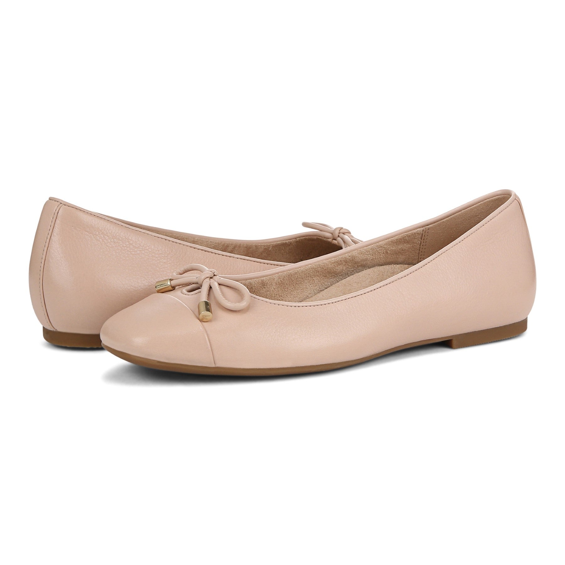 Vionic Klara Women's Ballet Comfort Flat - Cameo Rose - pair left angle