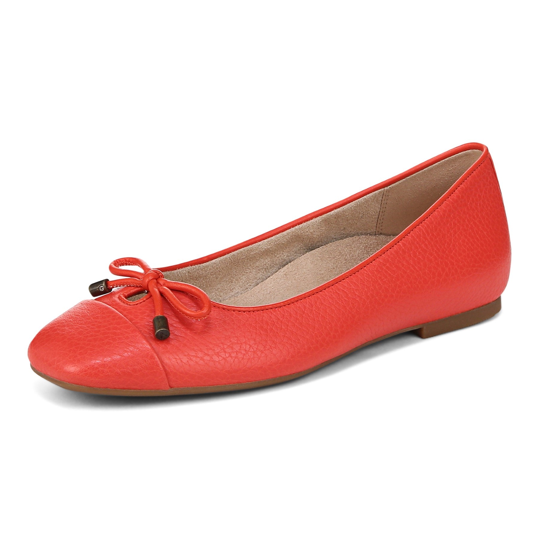 Vionic Klara Women's Ballet Comfort Flat - Cherry Tomato - Left angle
