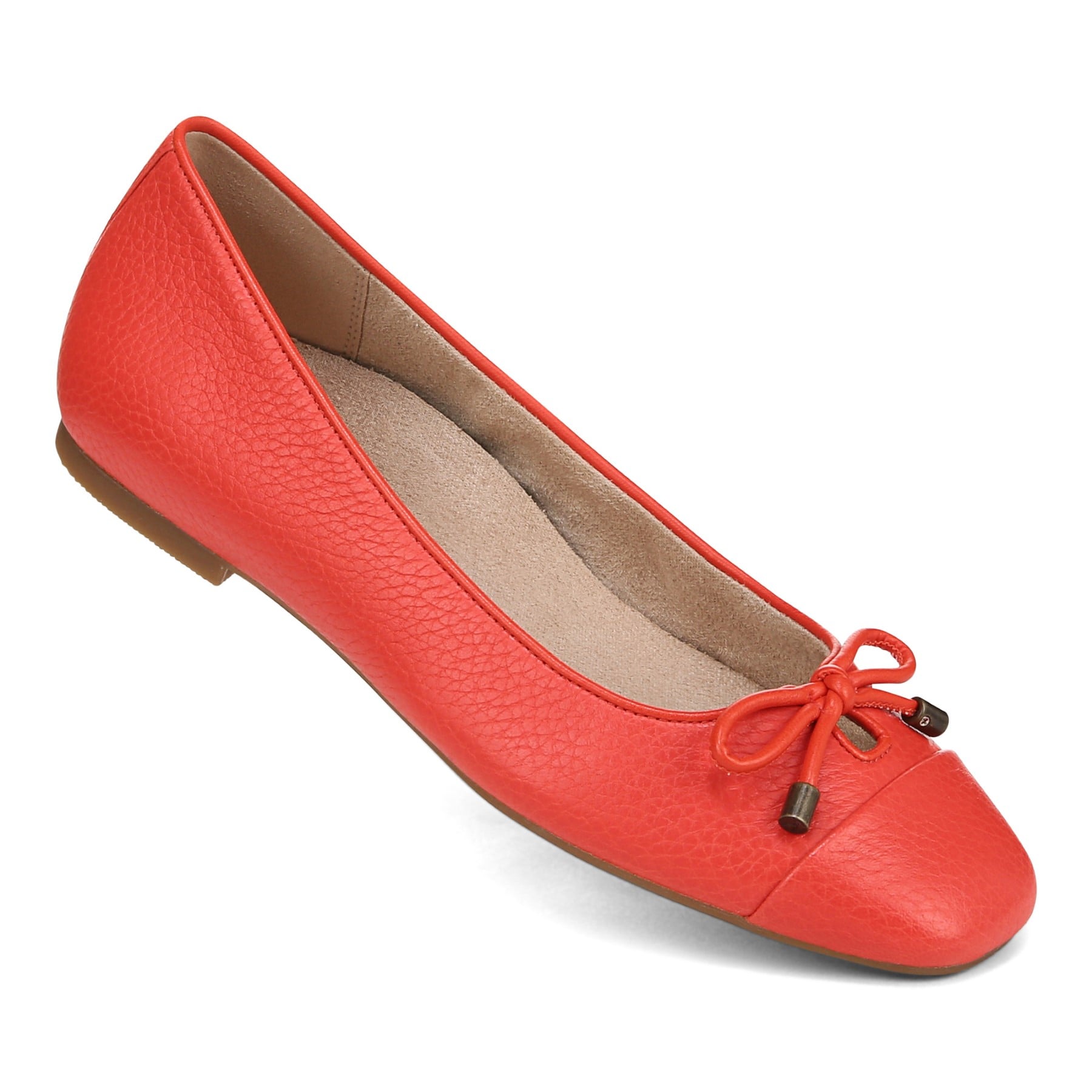 Vionic Klara Women's Ballet Comfort Flat - Cherry Tomato - KLARA-I8667LE800-CHERRY TOMATO-13fl-med