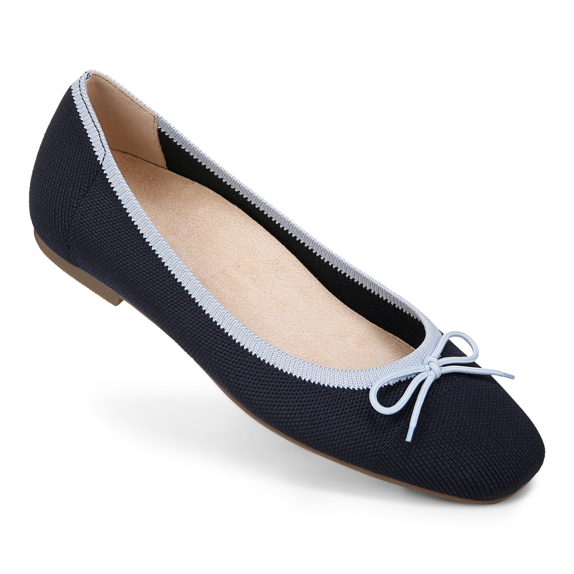Vionic Klara Knit Women's Ballerina Comfort Skimmer - Navy - KLARA KNIT-I9858F1400-NAVY-13fl-med