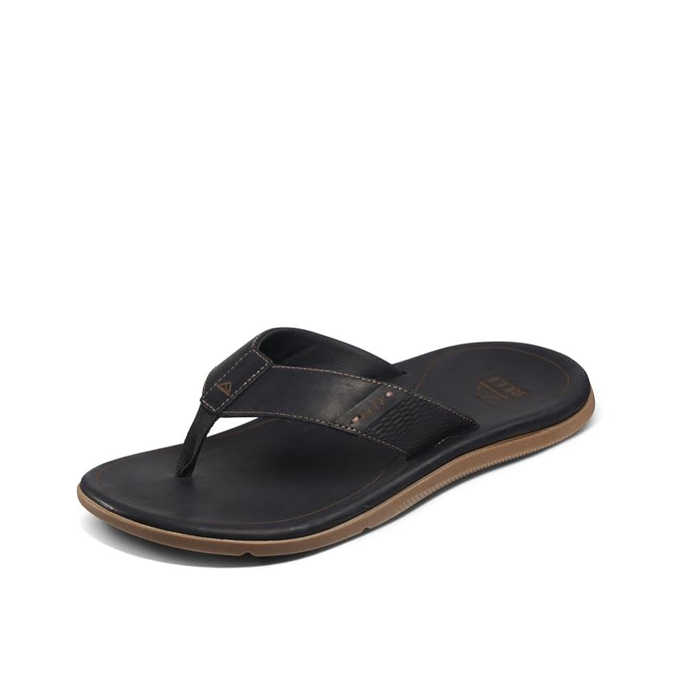 Reef Leather Santa Ana Men's Sandals - Black