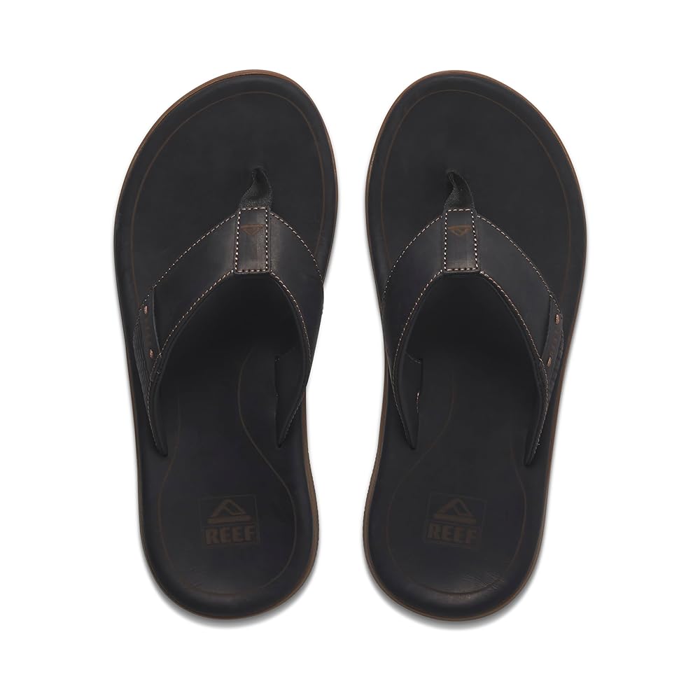 Reef Leather Santa Ana Men's Sandals - Black