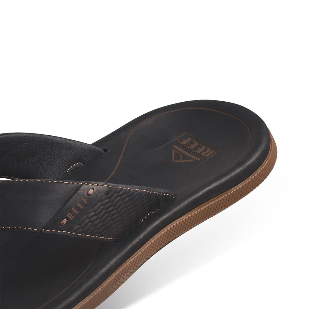 Reef Leather Santa Ana Men's Sandals - Black