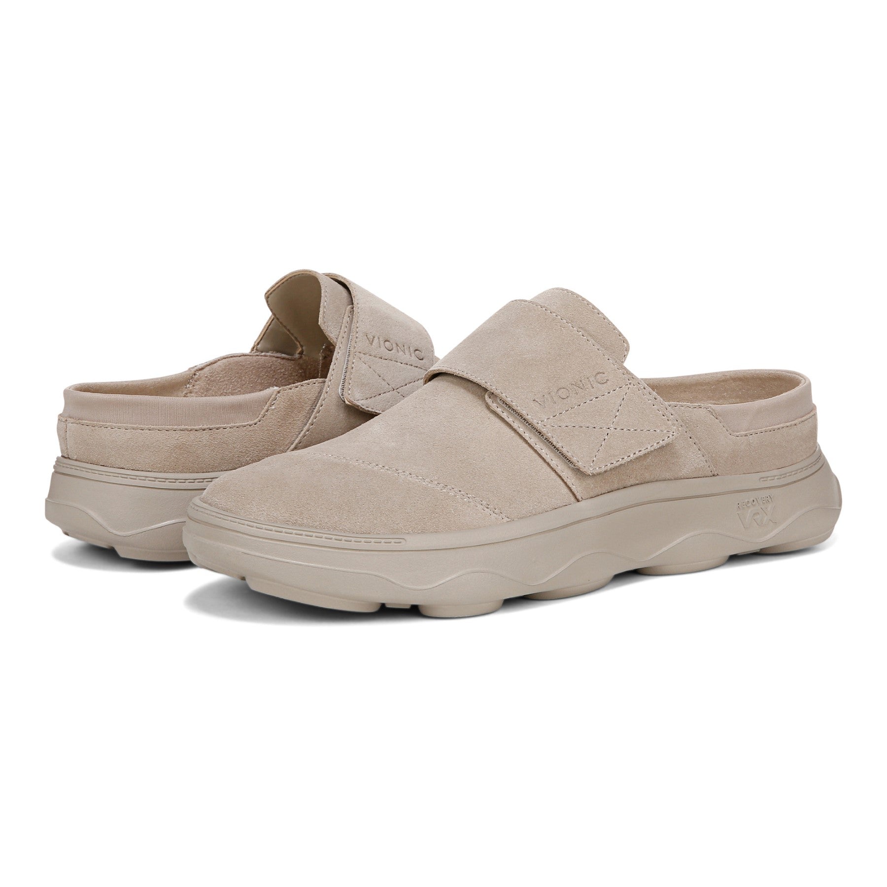 Vionic Lotus Rx womens Slip On/Loafer/Moc Shoe - Cobblestone - pair left angle