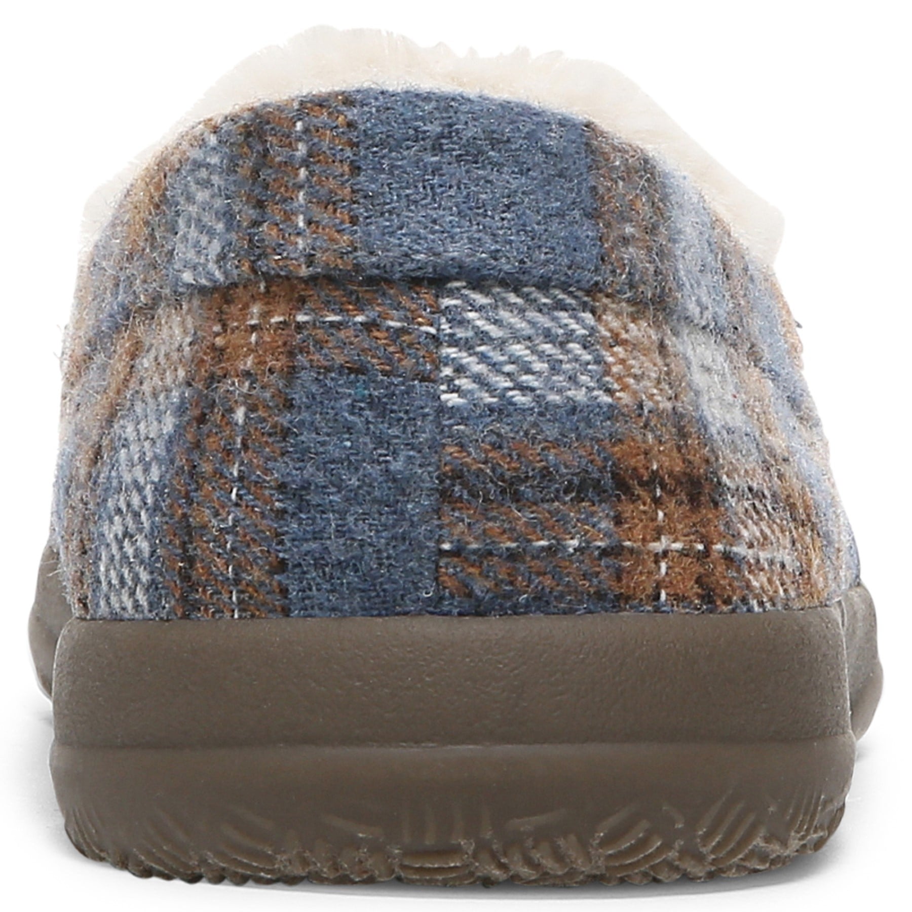 Vionic Lynez Women's Supportive Slipper - Blue Plaid - Back
