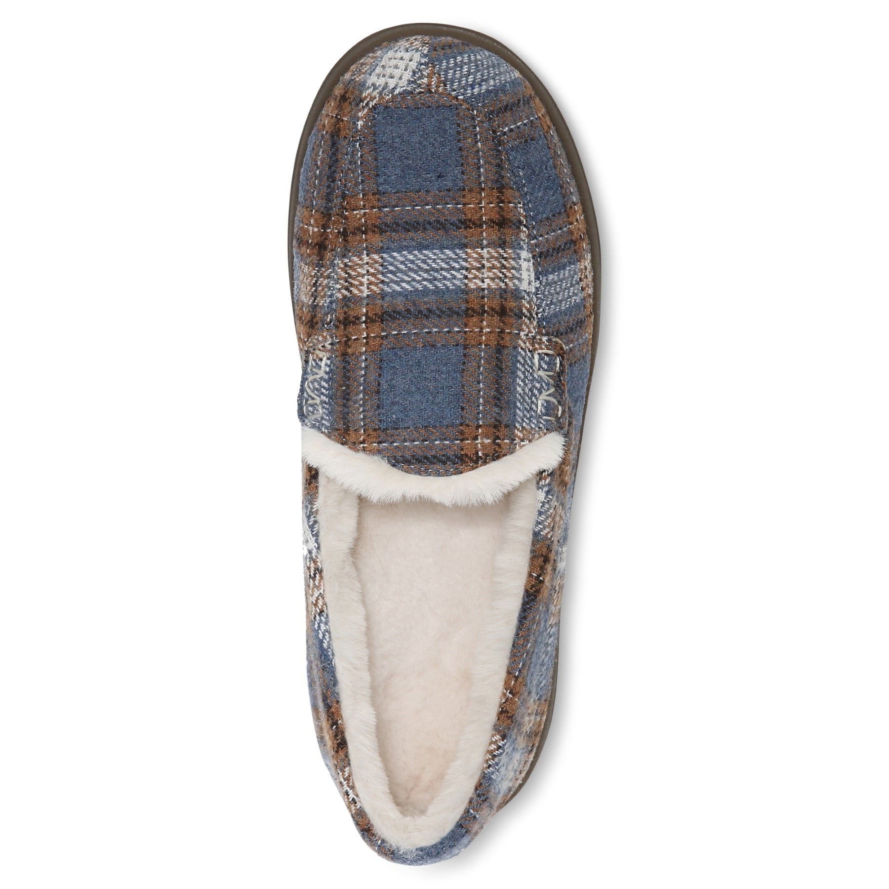 Vionic Lynez Women's Supportive Slipper - Blue Plaid - Top