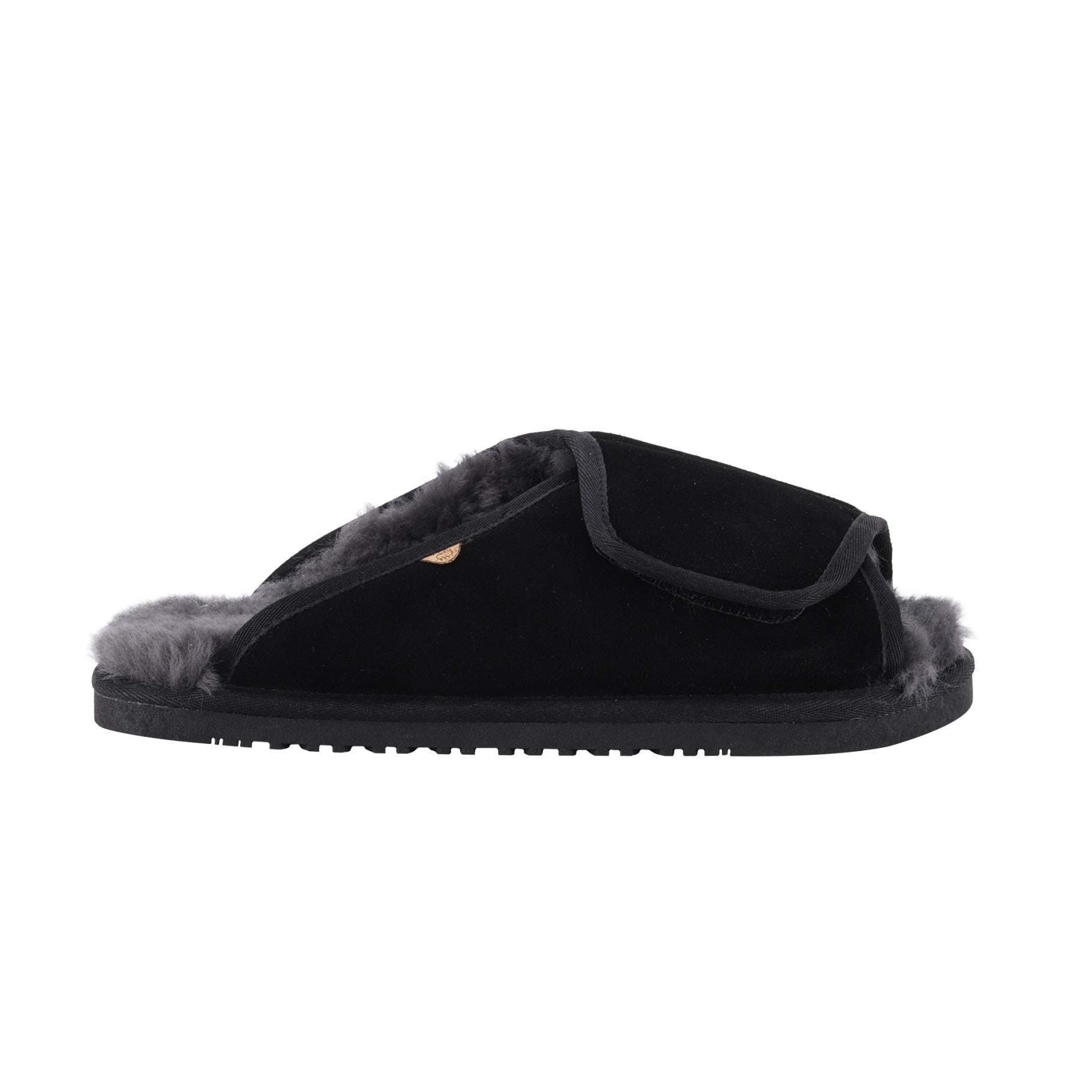 Lamo APMA Men's Slide Wrap Slippers CM2338 - Black - Side View