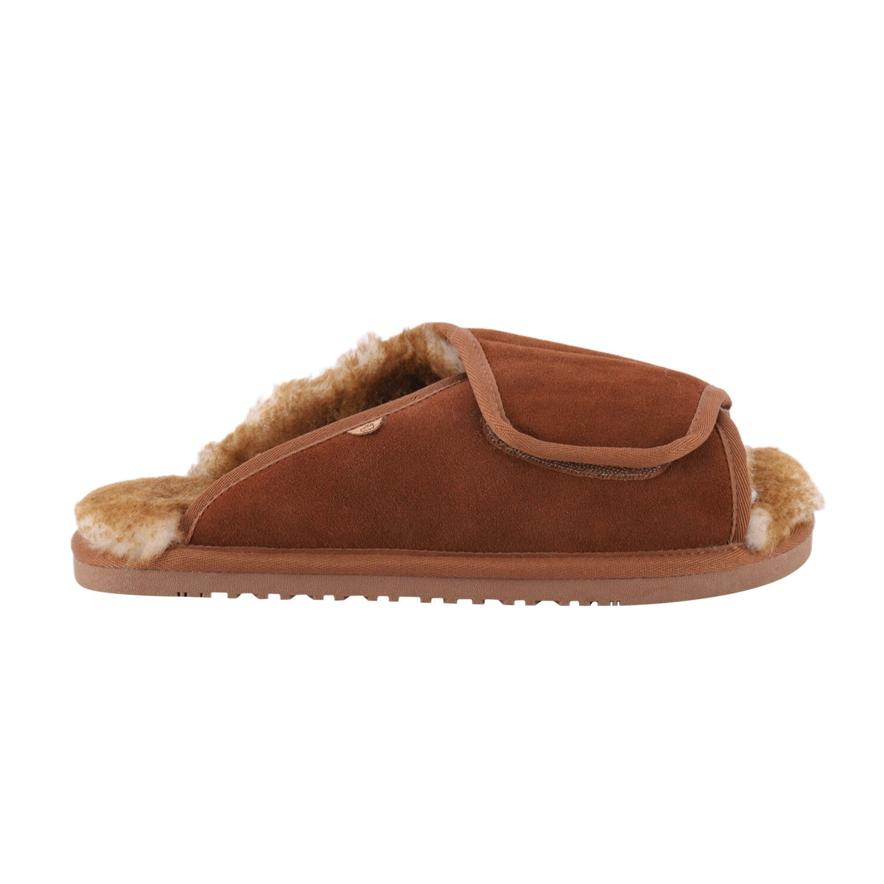 Lamo APMA Men's Slide Wrap Slippers CM2338 - Chestnut - Side View