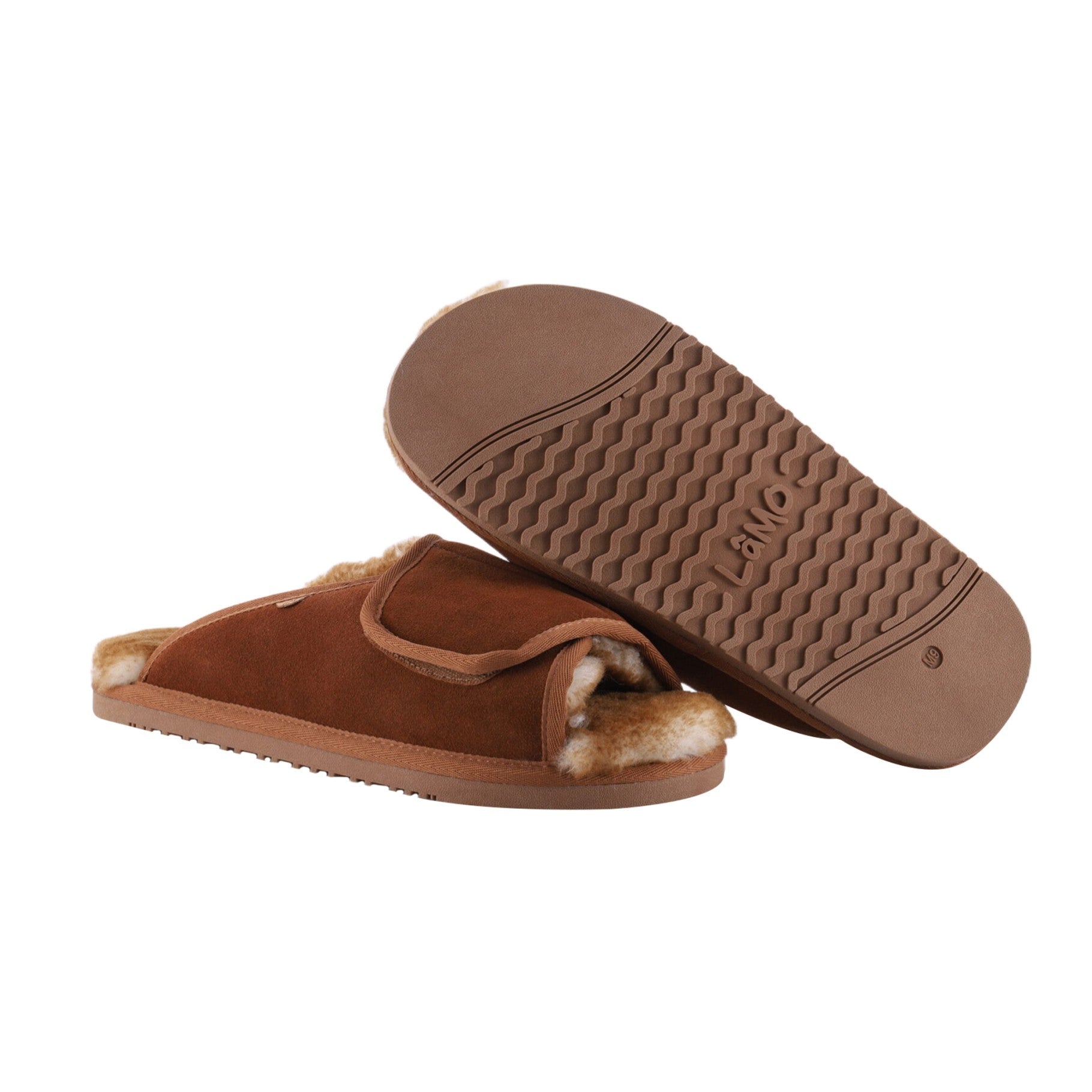 Lamo APMA Men's Slide Wrap Slippers CM2338 - Chestnut - Profile2 View