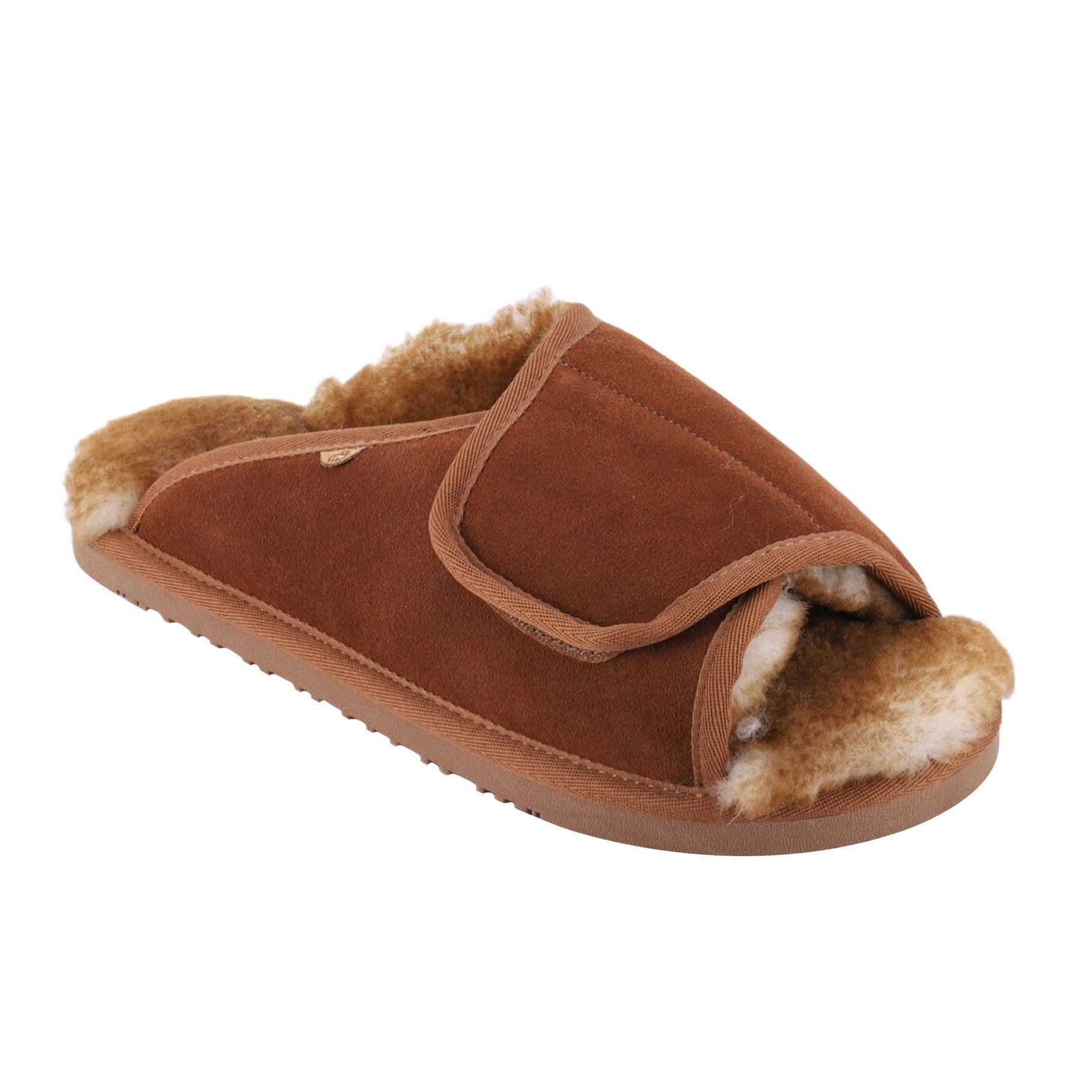 Lamo APMA Men's Slide Wrap Slippers CM2338 - Chestnut - Side View