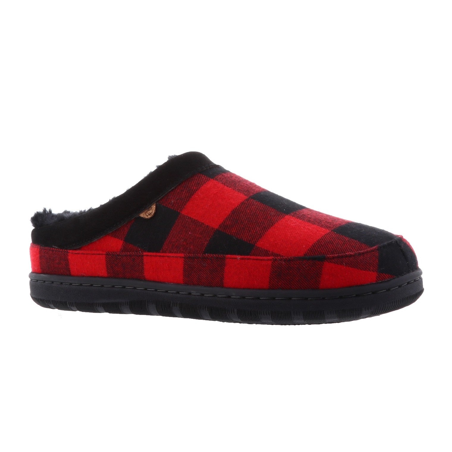 Lamo Julian Clog II Slippers EM2049 - Red Plaid - Profile View
