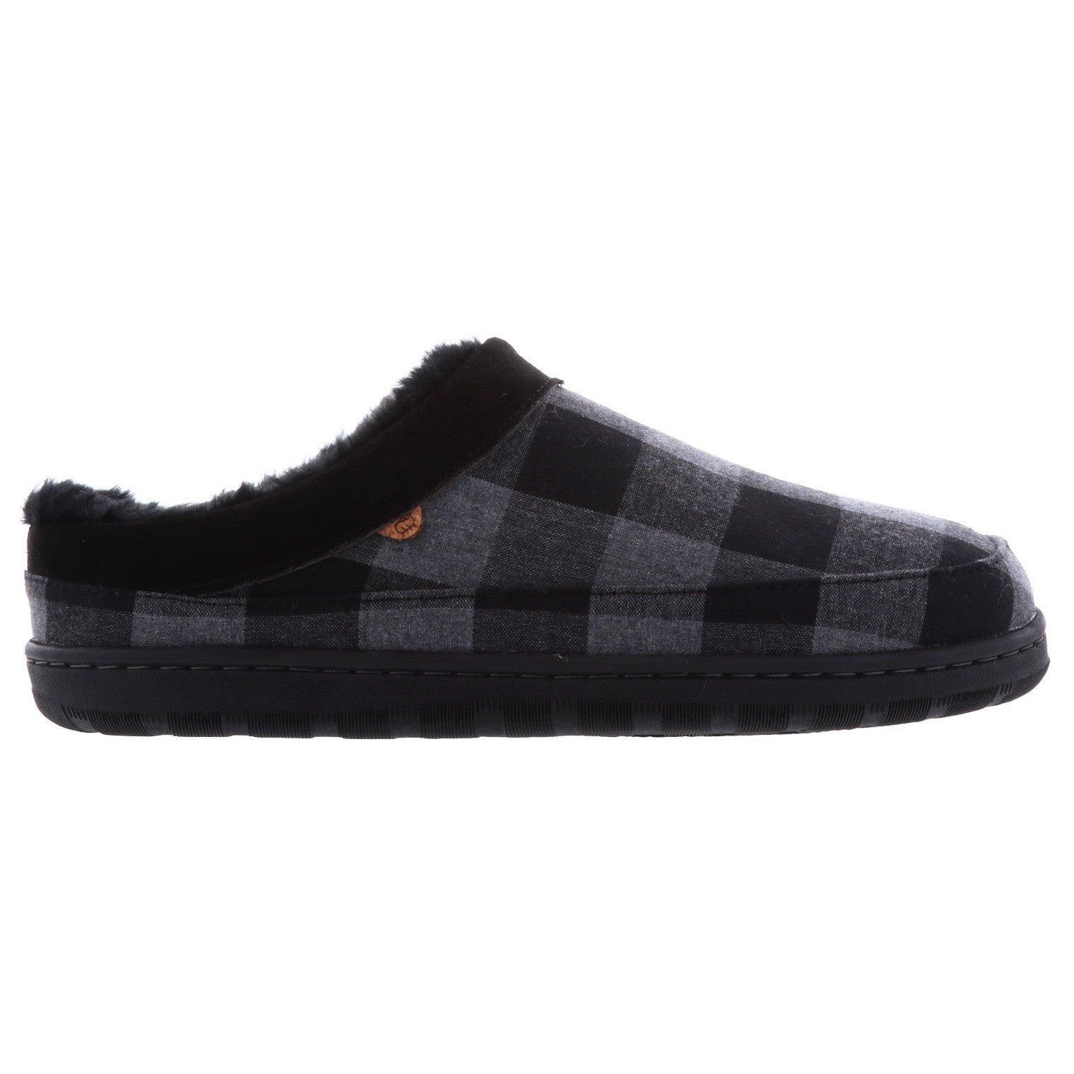 Lamo Julian Clog Wool Men's Slippers EM2049 - Charcoal Plaid - Side View