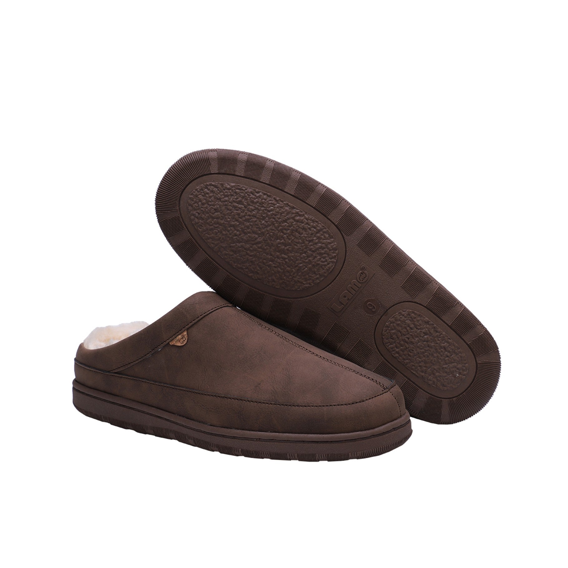 Lamo Julian Clog Wool Men's Slippers EM2049 - Brown - Profile2 View