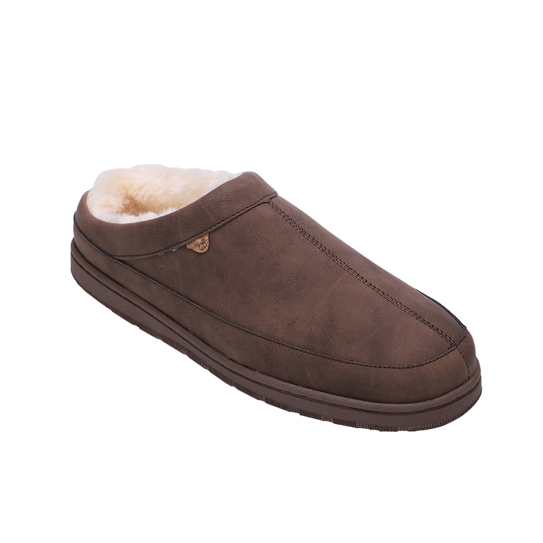 Lamo Julian Clog Wool Men's Slippers EM2049 - Brown - Side View