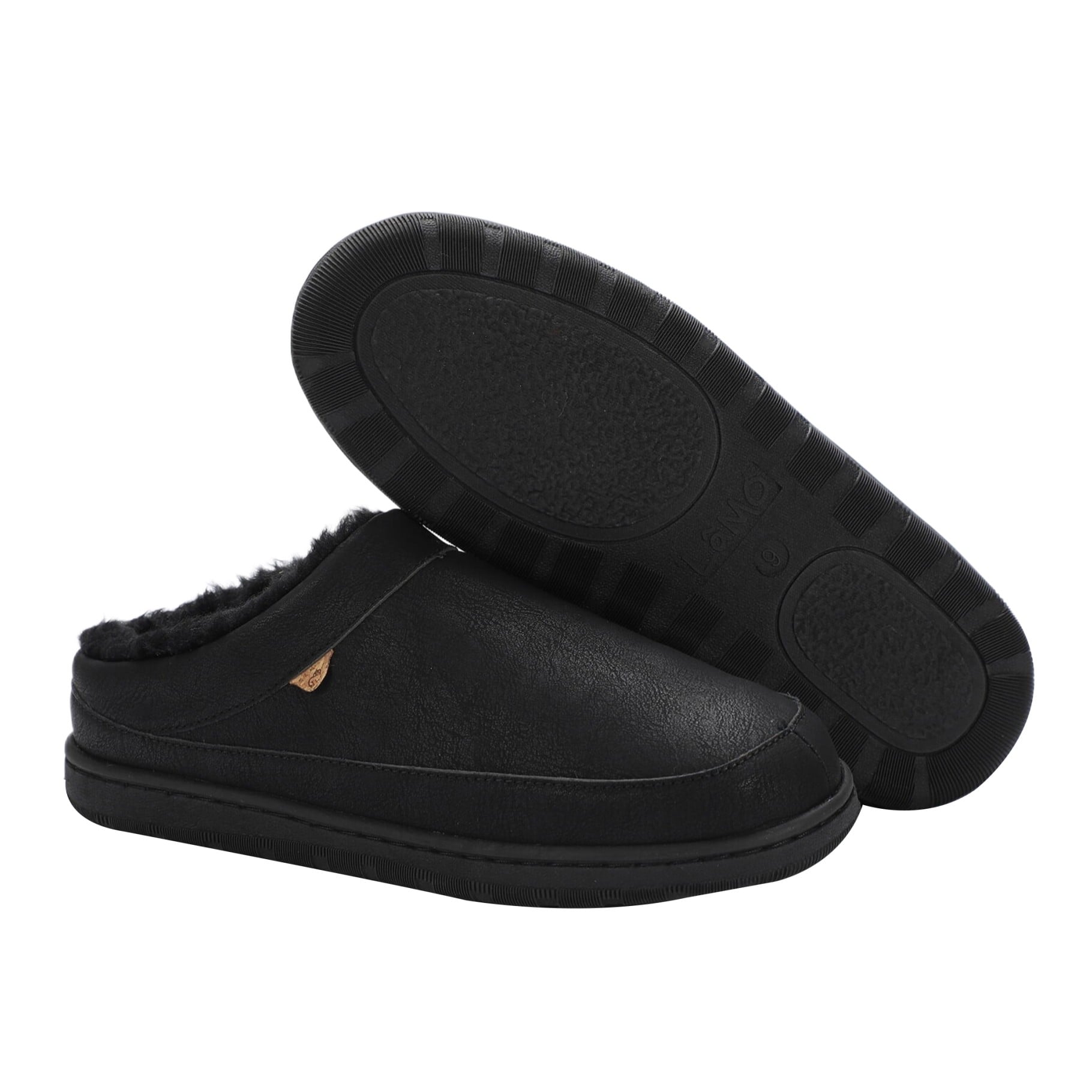 Lamo Julian Clog Wool Men's Slippers EM2049 - Waxed Black - Profile2 View