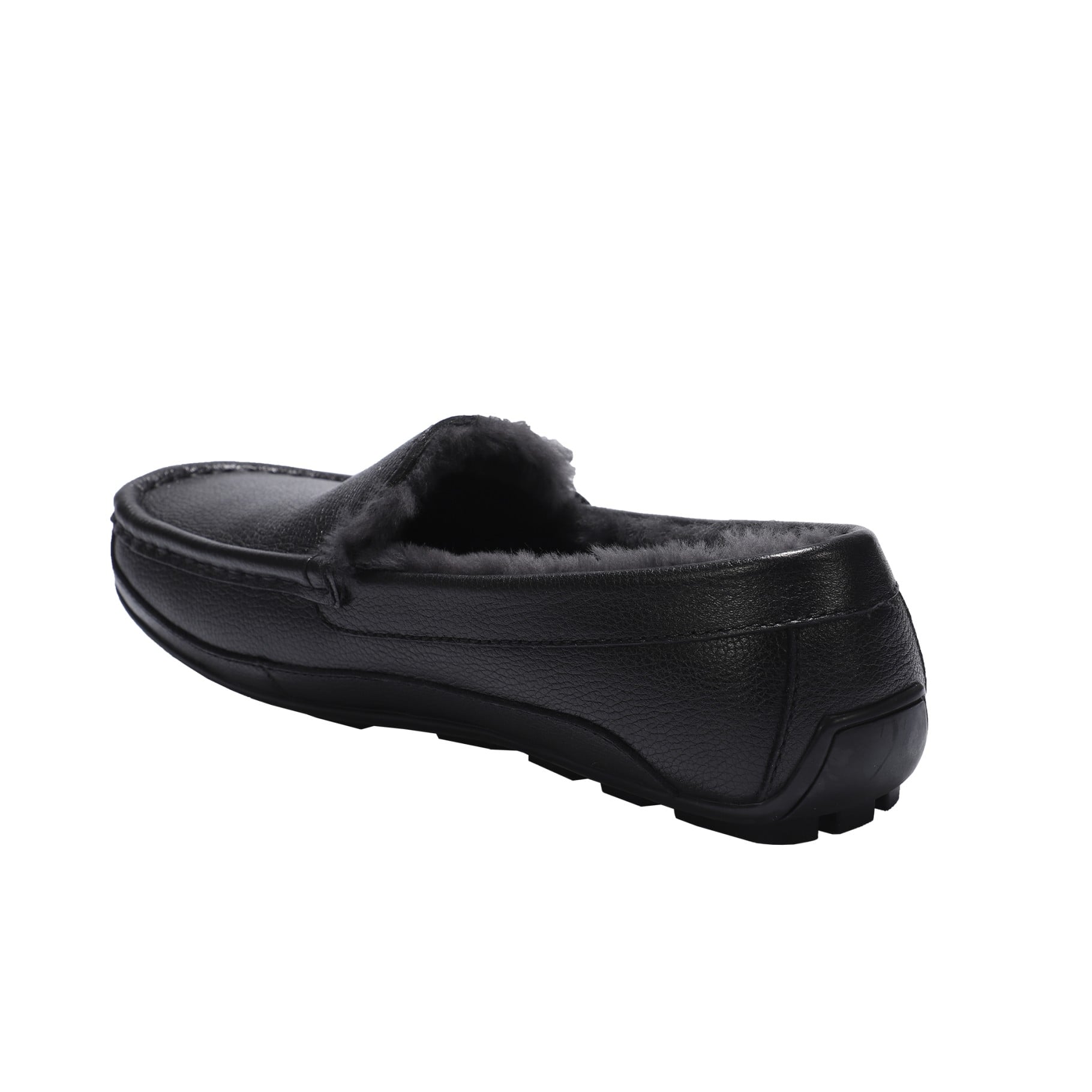 Lamo Grayson Men's Leather Slippers EM2254 - Black - Top View
