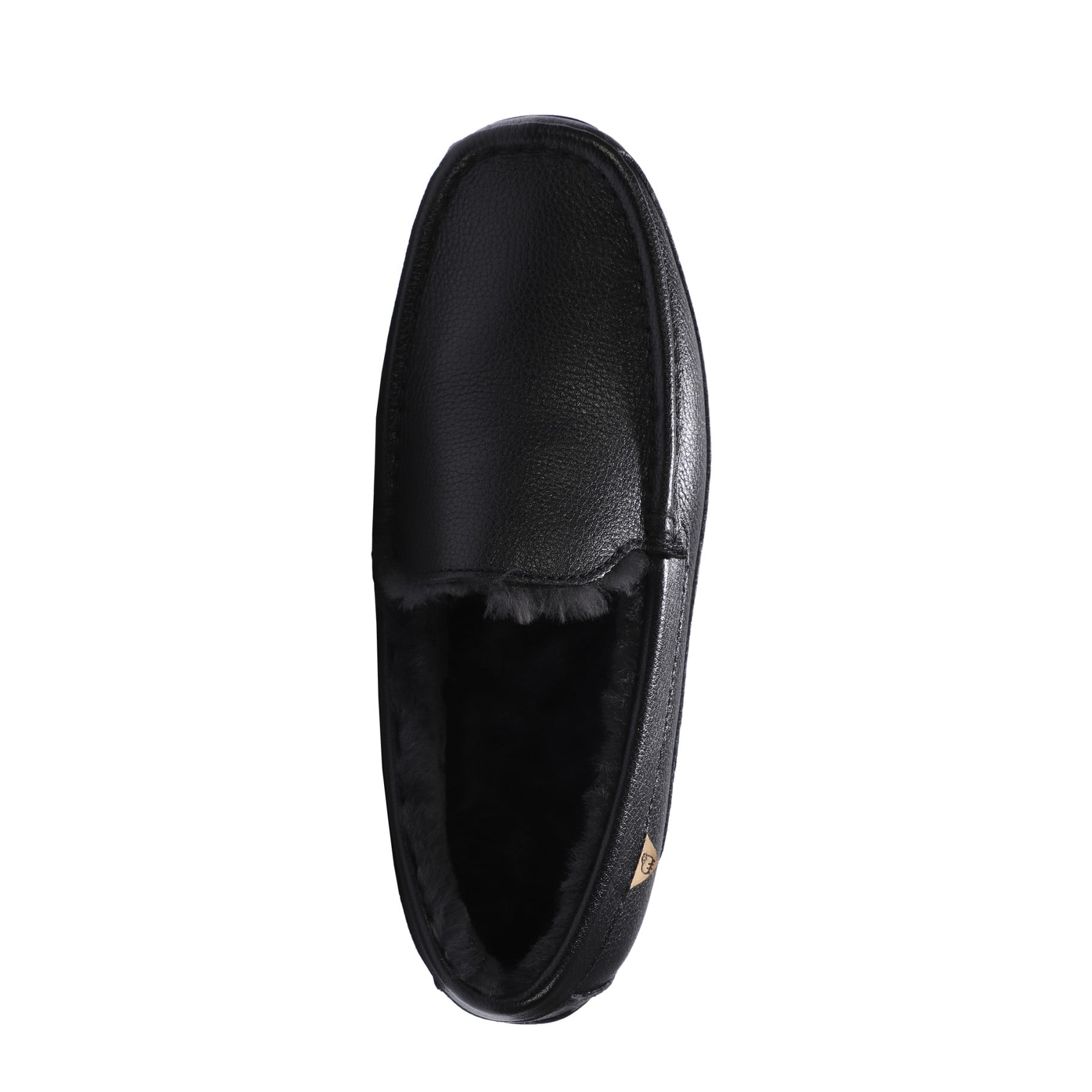 Lamo Grayson Men's Leather Slippers EM2254 - Black - Back Angle View