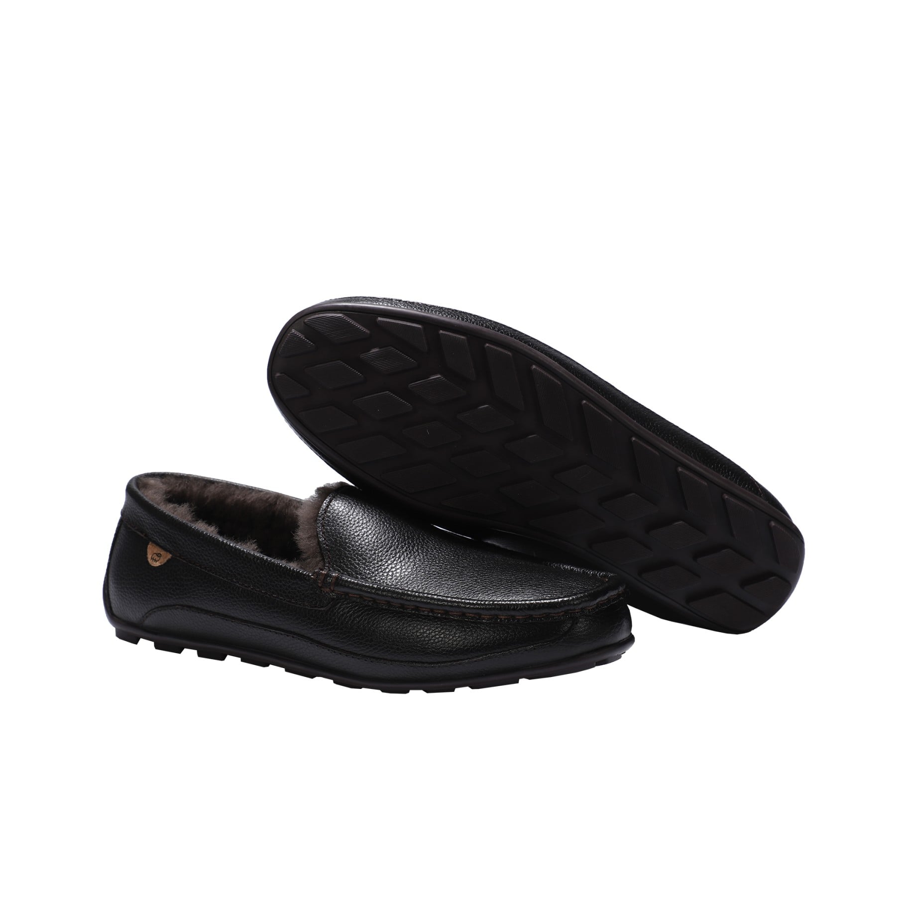 Lamo Grayson Men's Leather Slippers EM2254 - Chocolate - Profile2 View