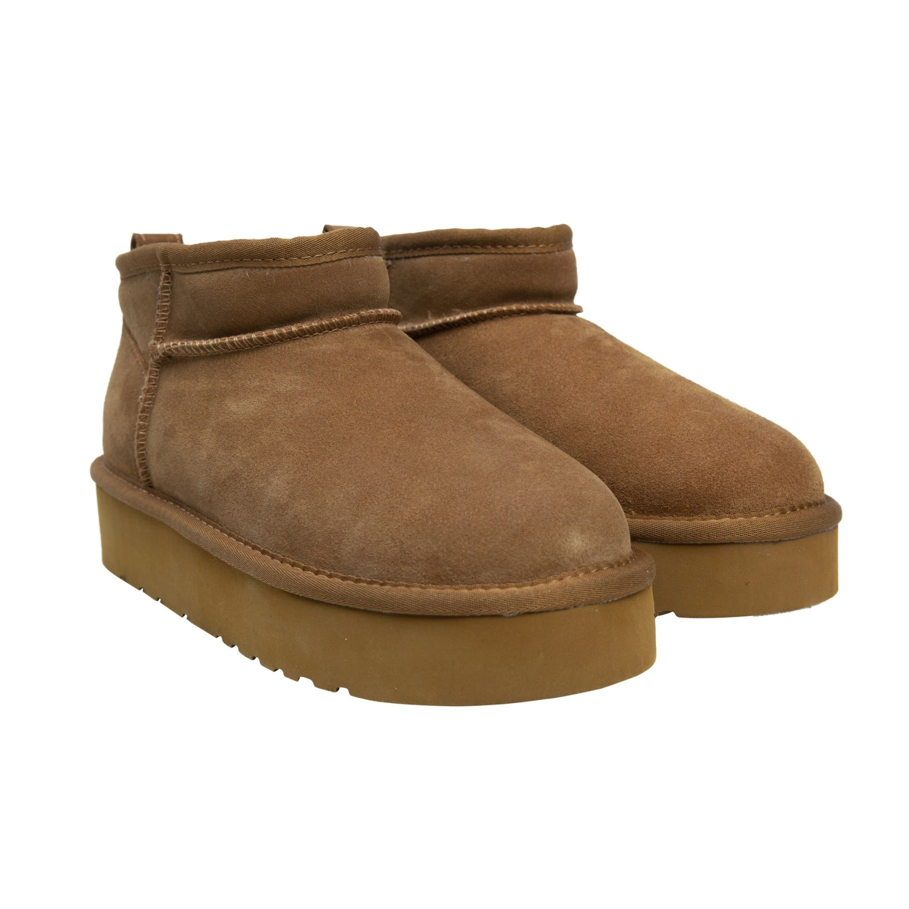 Lamo Ellie Women's Suede Boots EW2004P - Chestnut - Pair View with Bottom