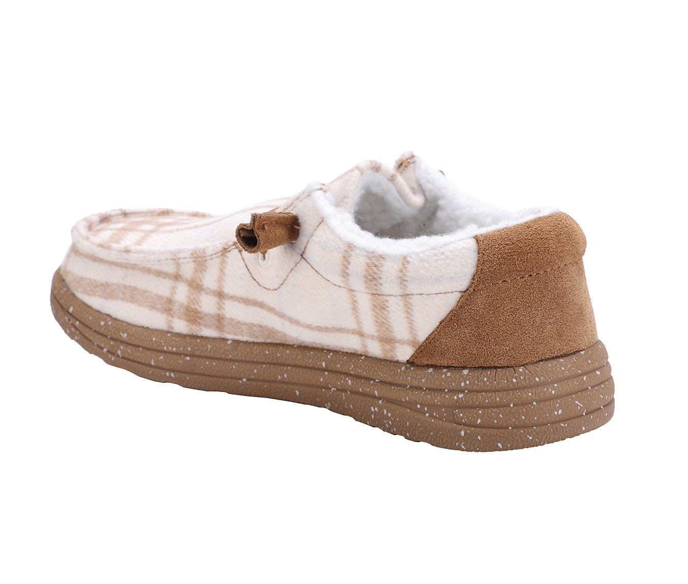 Lamo Samantha Shoes EW2059 - Cream Plaid - Back Angle View
