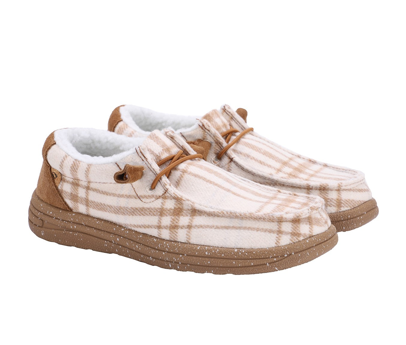 Lamo Samantha Shoes EW2059 - Cream Plaid - Pair View