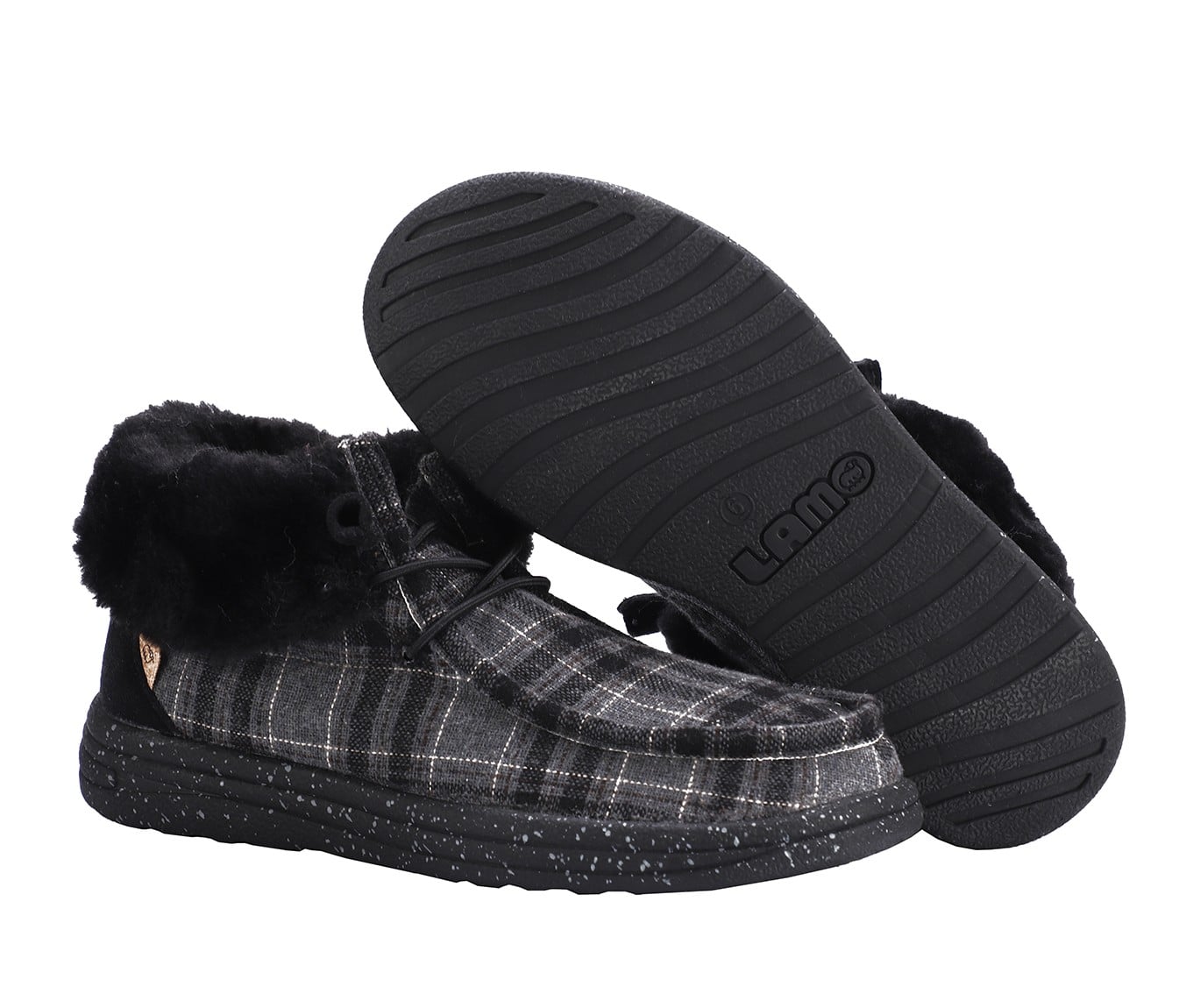Lamo Cassidy Shoes EW2152 - Charcoal Plaid - Pair View with Bottom